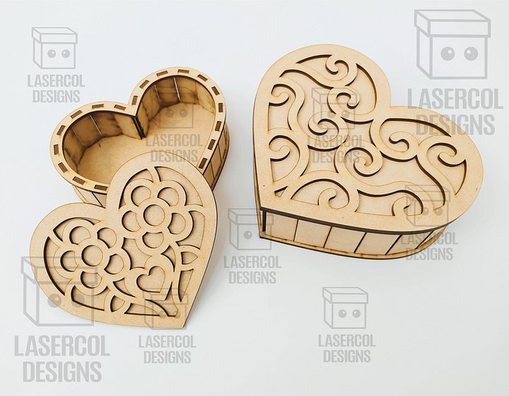Heart Shaped Boxes Bundle - Laser Cut Files product image (2)