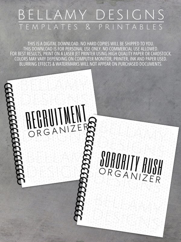 Sorority Recruitment Organizer, Sorority Rush Organizer, Rush Week Planner Checklist product image (9)