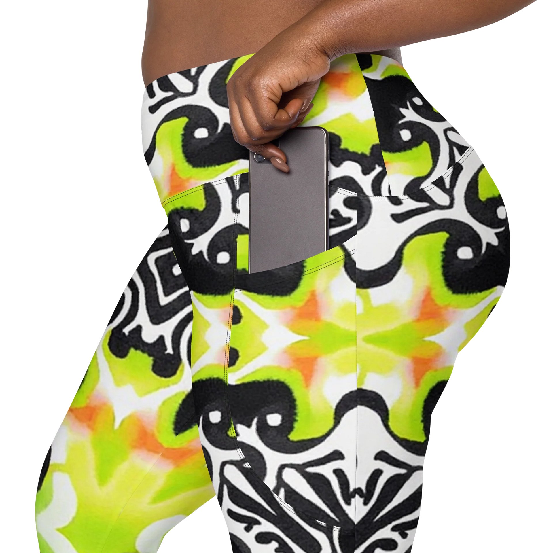 Barry Grady 'Dreamy Blossom' Crossover Leggings with Pockets product image (8)