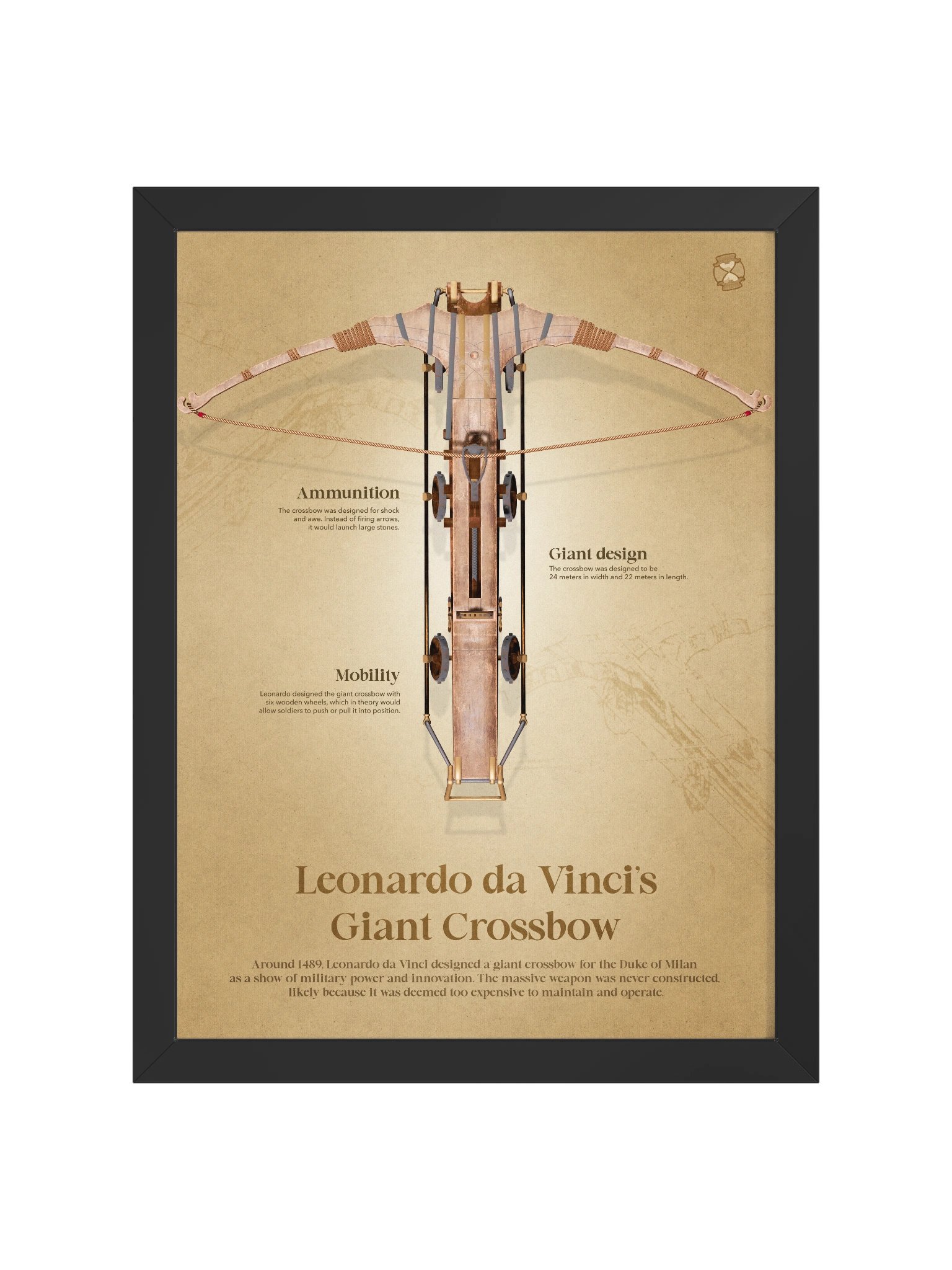 Leonardo da Vinci's Giant Crossbow (Framed poster) product image (3)