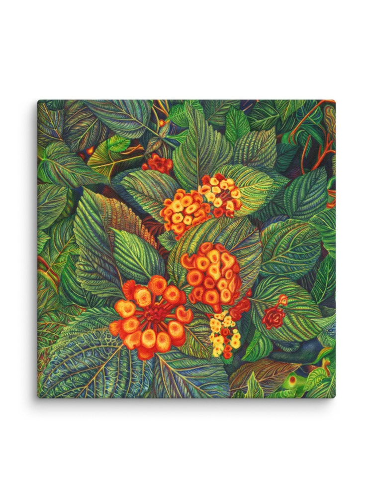 Floral Tapestry Canvas - Bright Orange Flowers product image (2)