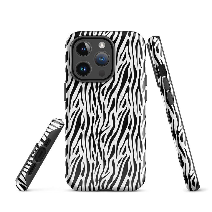 Black and White Zebra Shockproof Case For Iphone, Military Grade Drop Protection, Compatible with Magsafe product image (3)