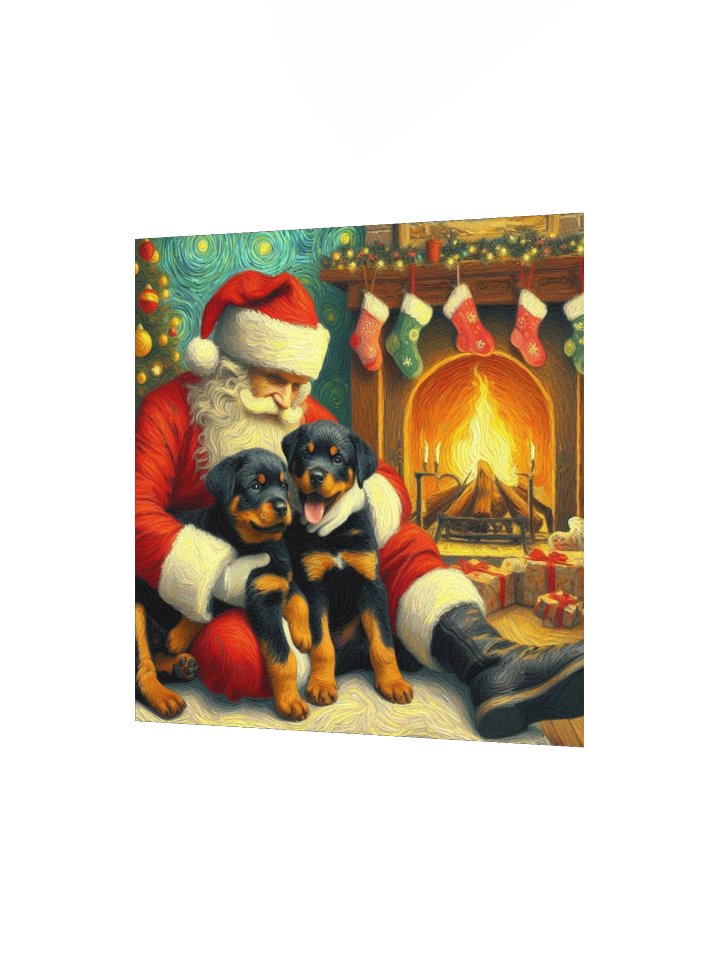 Rottweiler Santa's Paws Christmas Poster product image (7)