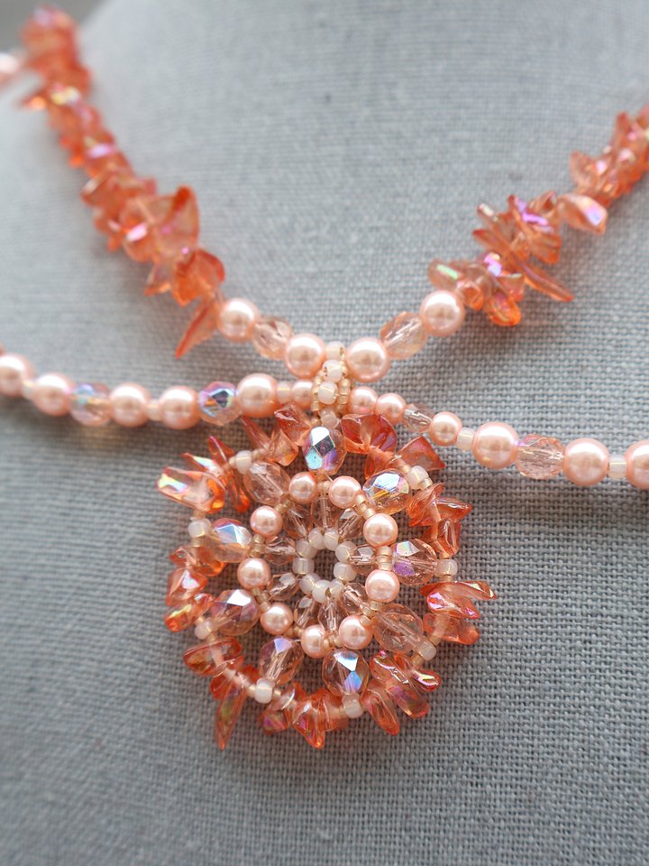 Peach Glass Chip Pendant product image (2)