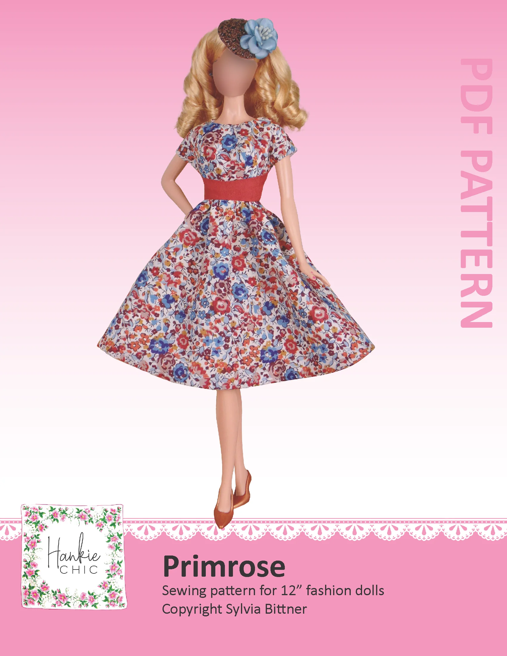 Primrose sewing pattern for 12" fashion dolls product image (1)