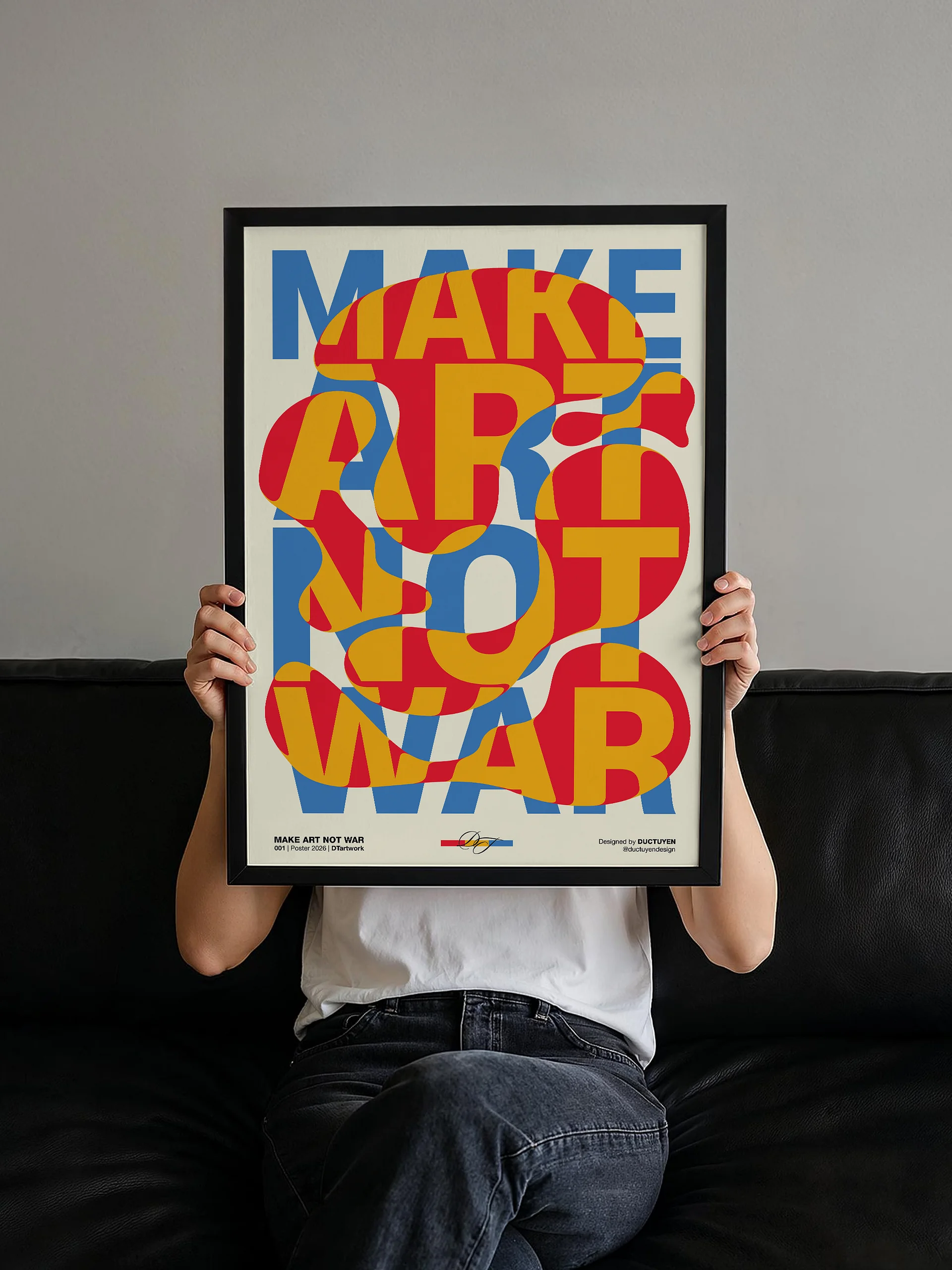 "MAKE ART NOT WAR" Typography Framed Poster product image (3)