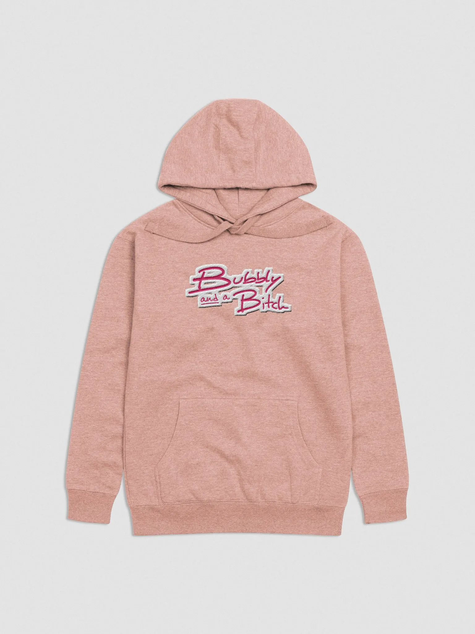 Bubbly and a B*tch (pink bubble design) embroidered heavyweight hoodie product image (2)