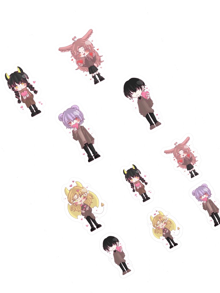 Hungry Demon and Friends - Valentine Stickers product image (1)