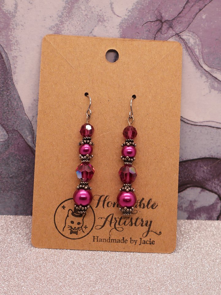Hot Pink Fuschia Drop Earrings product image (1)