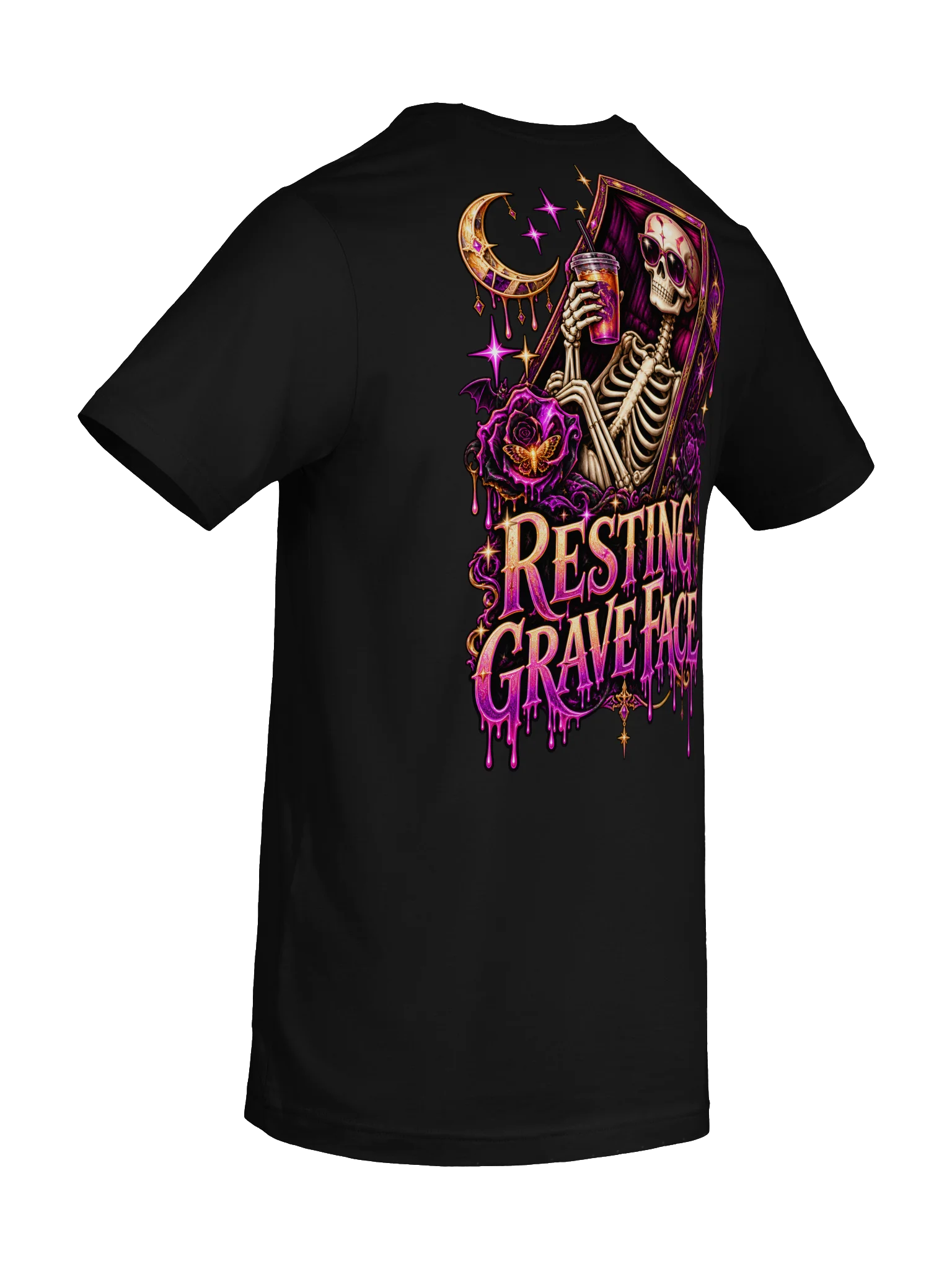 Resting Grave Face — Gothic Skeleton Halloween Tee product image (16)