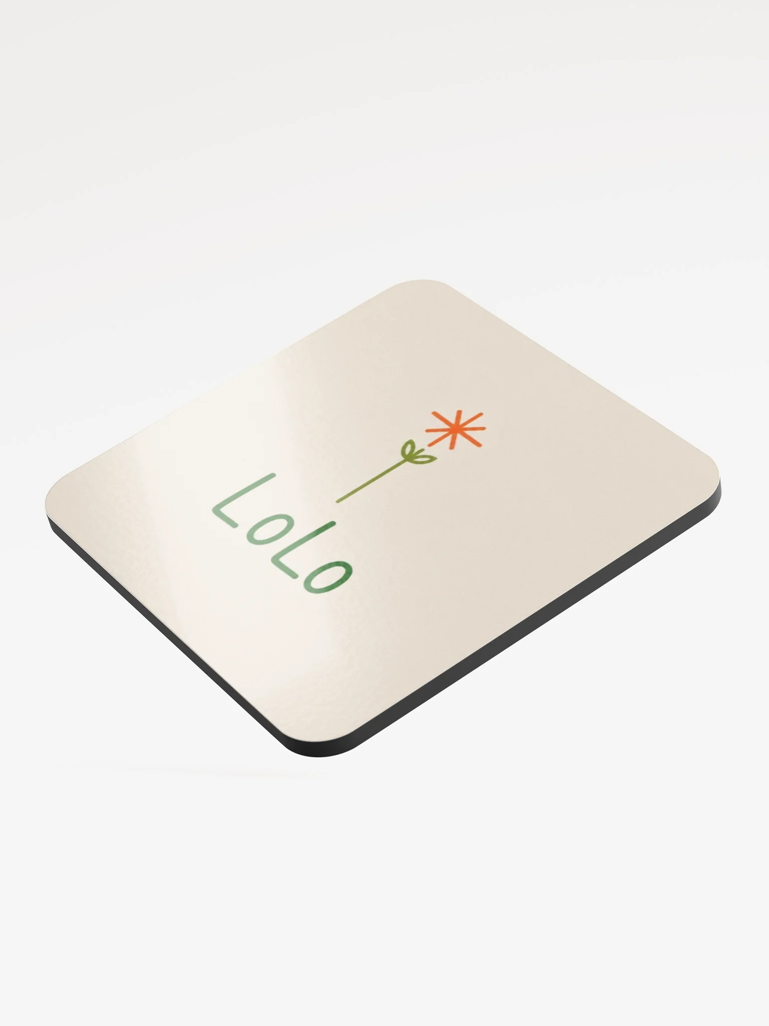 LoLo Botanical Logo Glossed Cork Coaster product image (3)