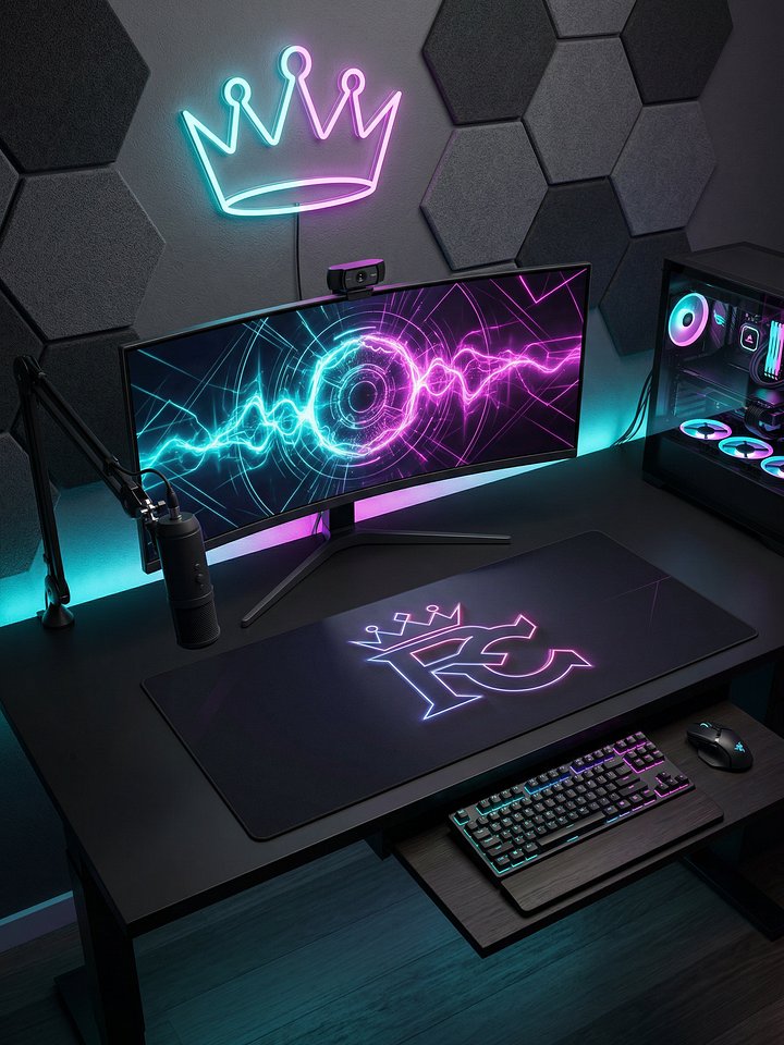 Regal Crown - Neon Crown - XXL Gaming Mouse Pad 36 in x 18 in product image (1)