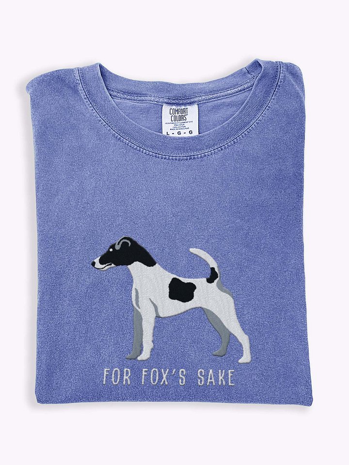 For Fox's Sake T-Shirt(Embroidered) of a Smooth Fox Terrier(Black & White 2) product image (1)