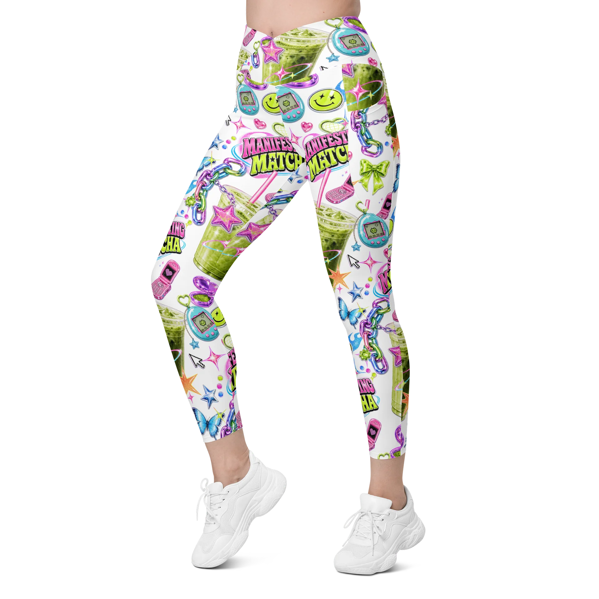 Manifesting Matcha Y2K Crossover Leggings product image (5)