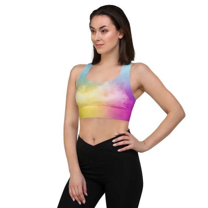 Blur cloud rainbow Design Longline Sports Bra - v3 product image (1)