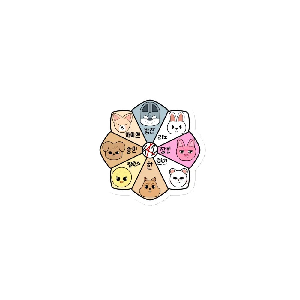 Skzoo OT8 Flower Hangul Magnet product image (1)