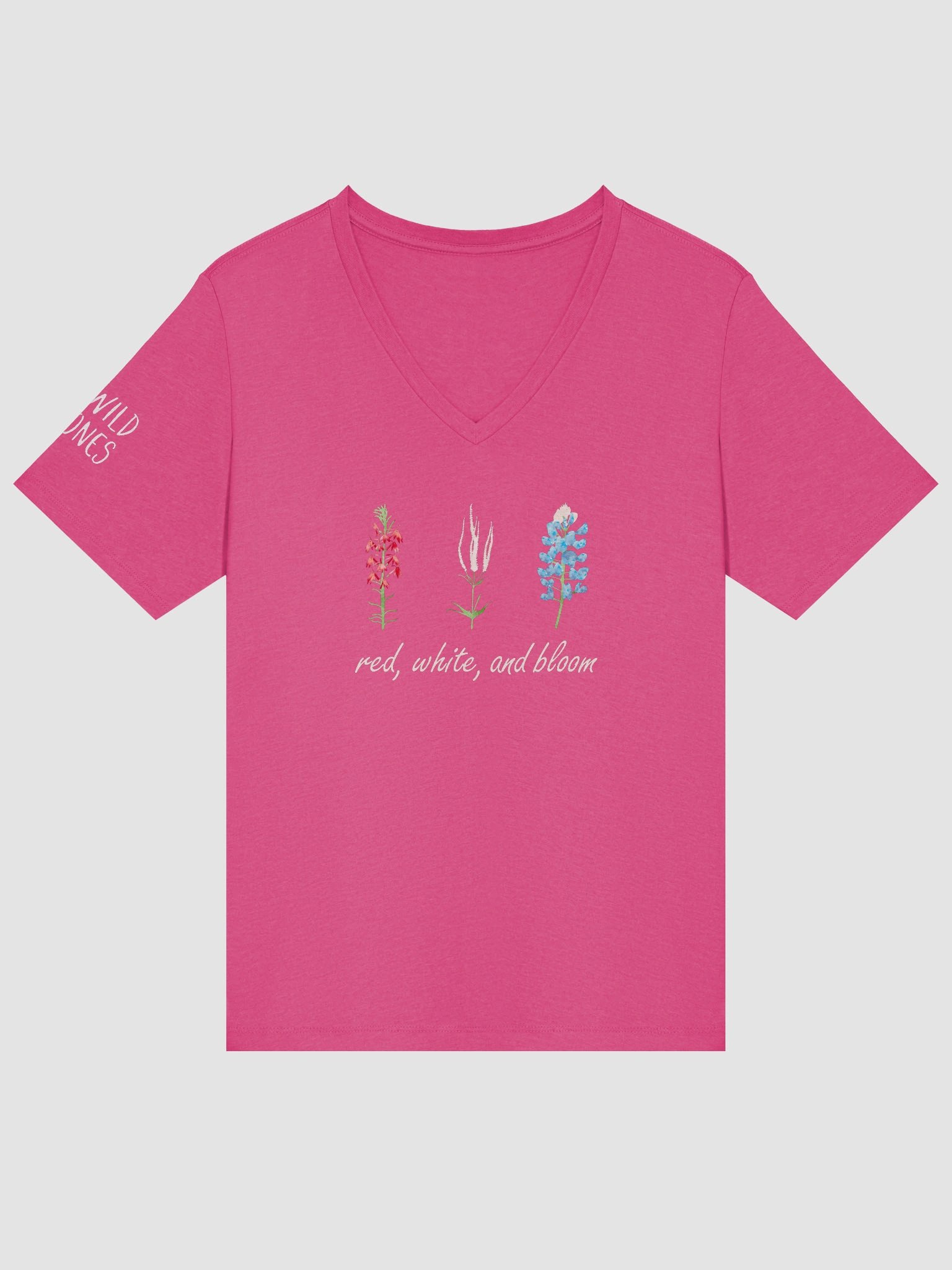 Red, White, and Bloom (Women's Relaxed V-Neck T-Shirt) product image (3)