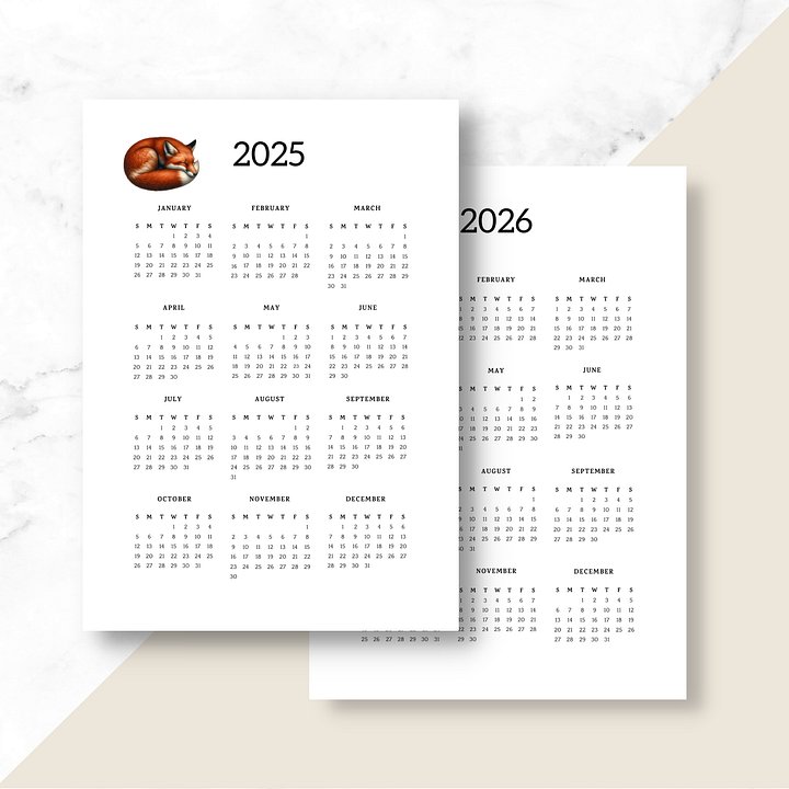 Six-year Printable Calendar Pages: Woodland Creatures product image (2)