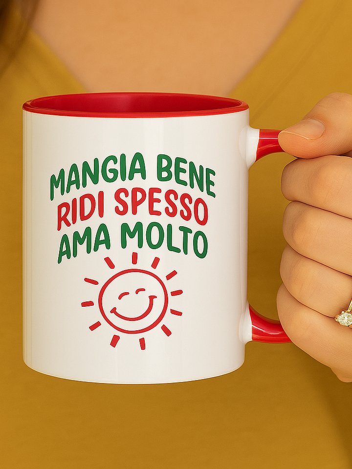 Mangia Bene Ridi Spesso Ama Molto Mug (100% Ceramic) product image (1)