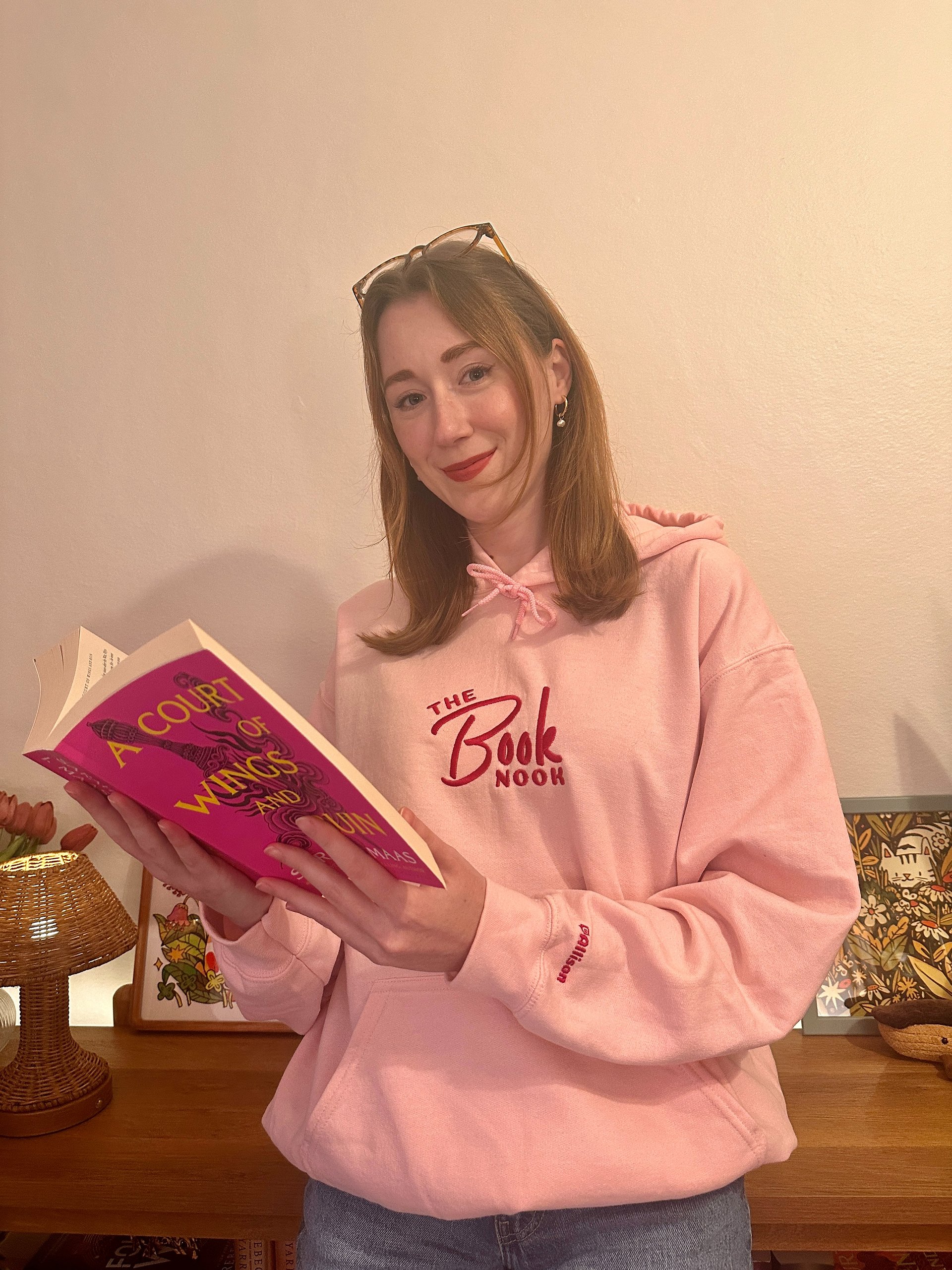 book nook sweatshirt - pink embroidery product image (1)