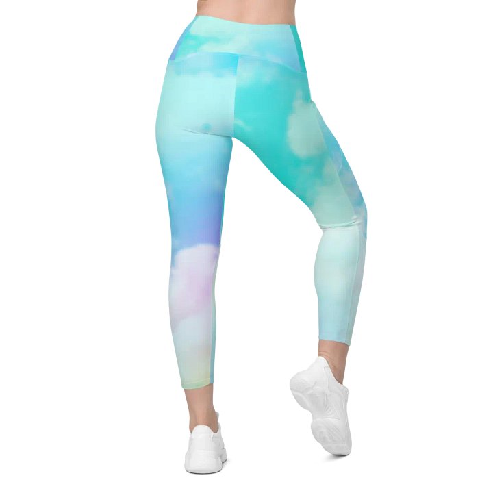 Blur cloud rainbow Design Leggings with Pocket - V2 product image (1)