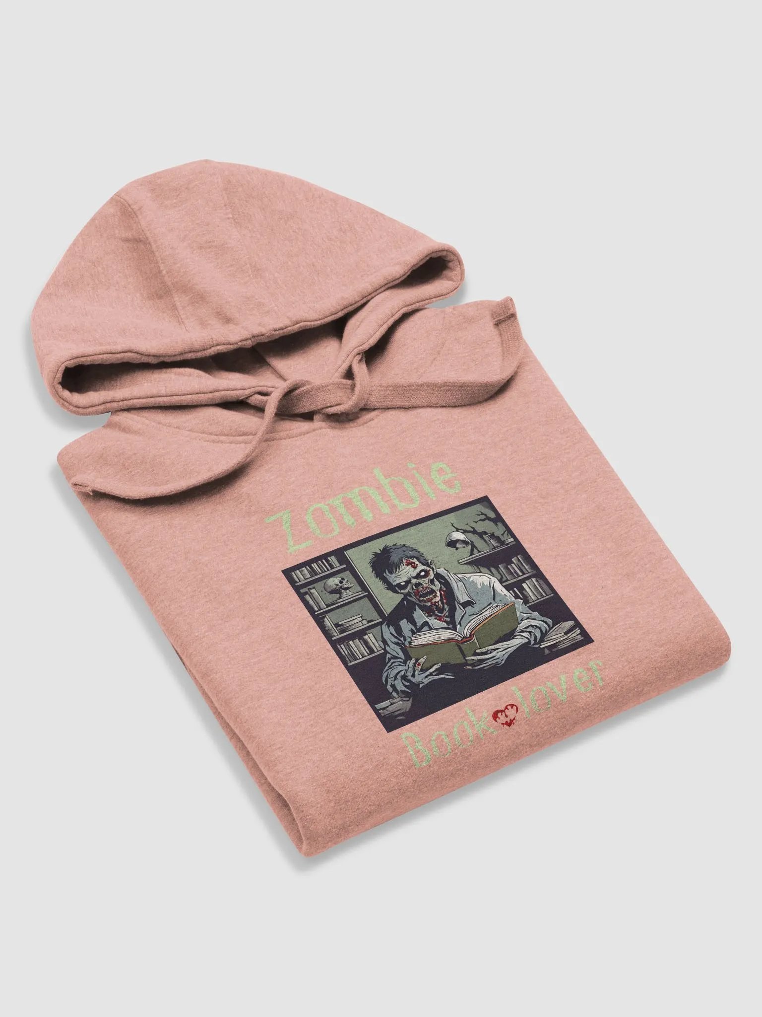 Zombie Book Lover Dusty rose pink Unisex Hoodie product image (5)