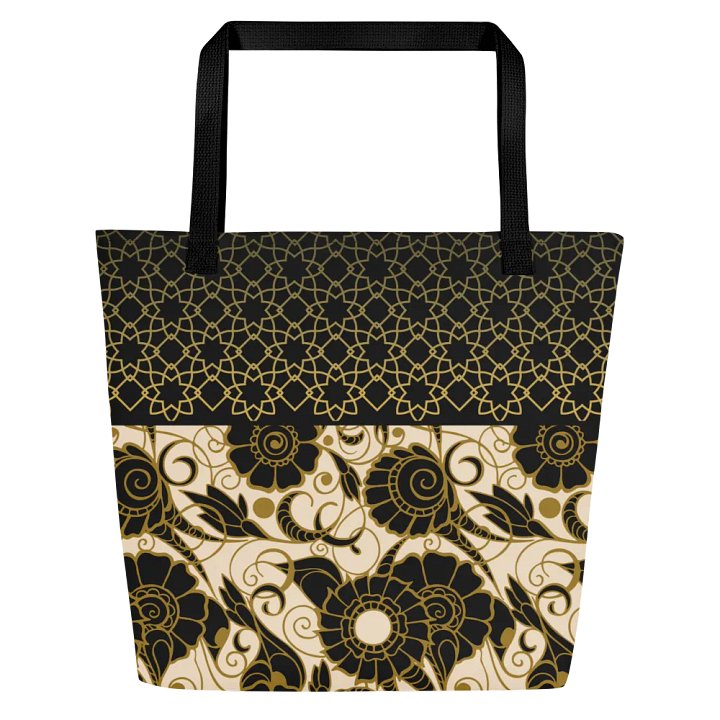 Black And Gold Patterned Tote Bag product image (2)