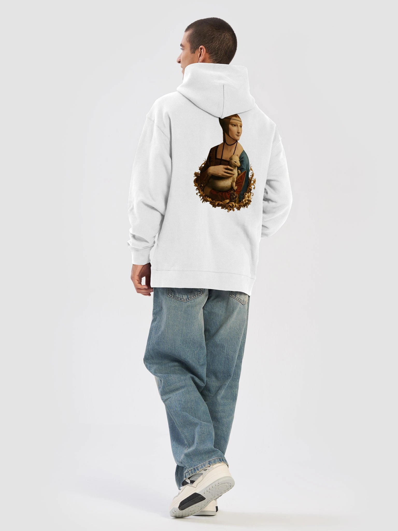 Renaissance Lady Print – Vintage Art Graphic Hooded Sweatshirt product image (3)