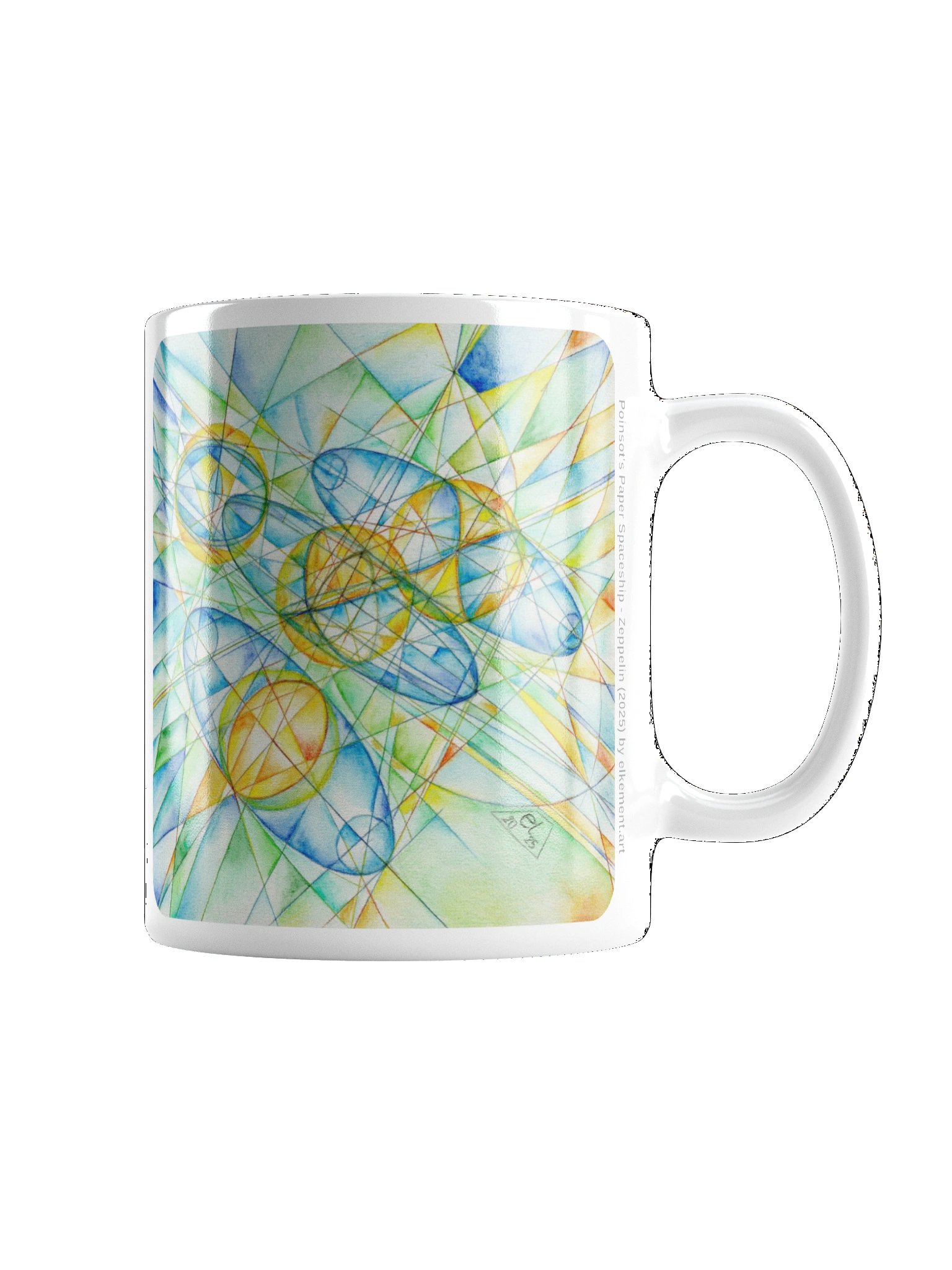 Poinsot's Paper Spaceship 1+2 - Gyroscope Physics Geometric Drawings Mug product image (3)