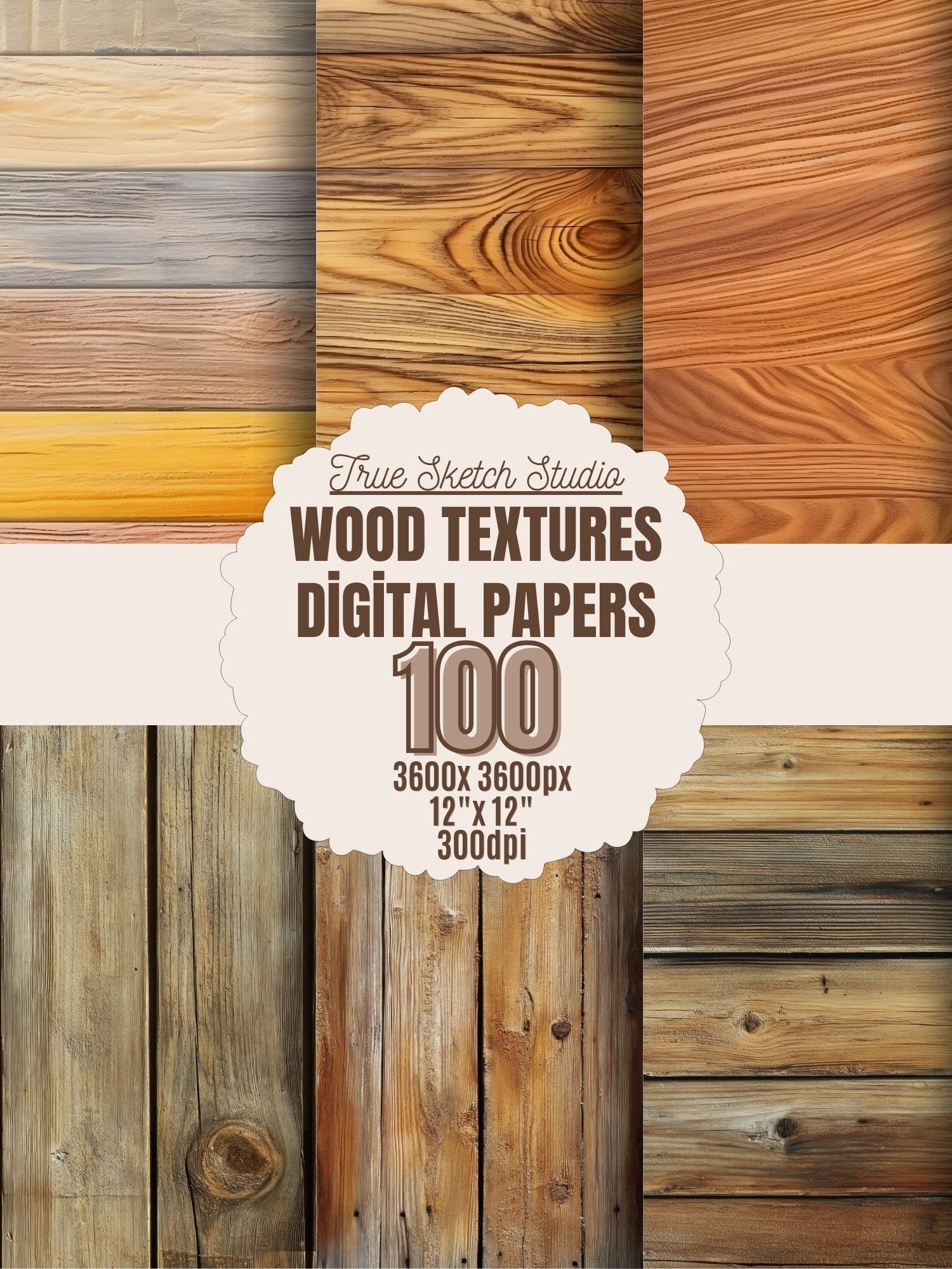 Rustic Wood Texture Digital Paper Bundle 4 product image (9)