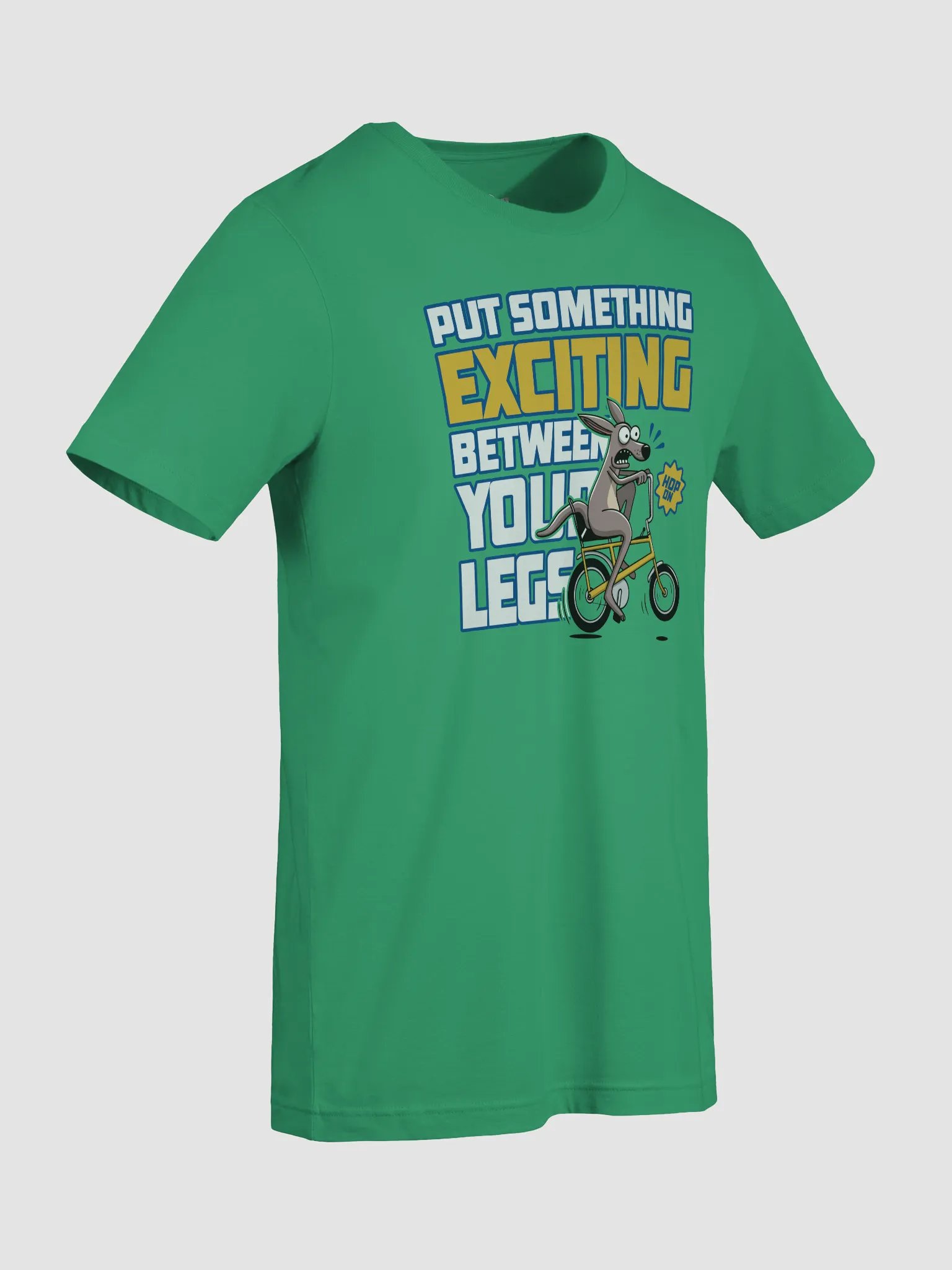 Funny Kangaroo Cycling T-Shirt – “Put Something Exciting Between Your Legs” | Bold Bike Humor Graphic Tee for Cyclists & Adventure Lovers product image (97)