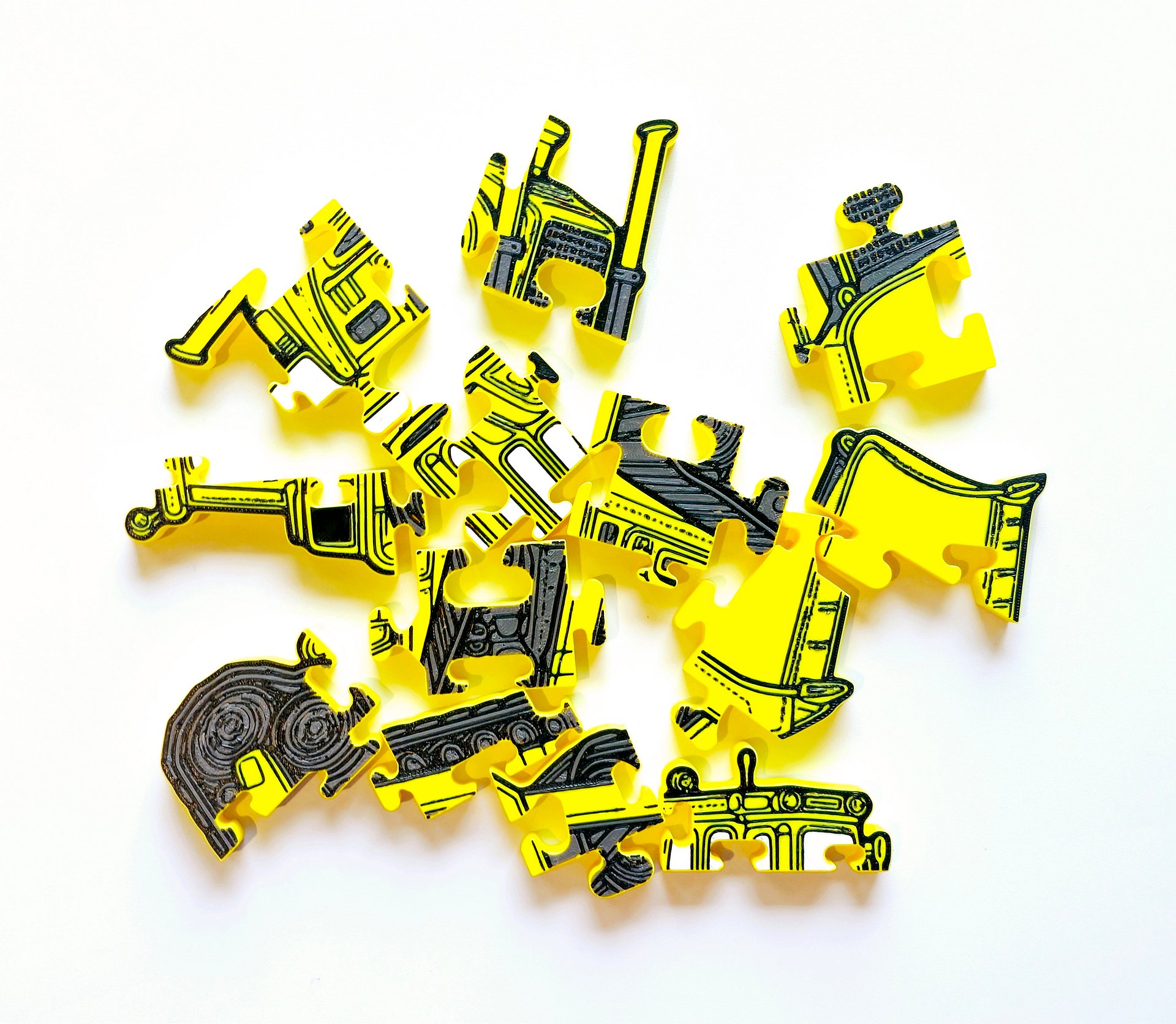 Bulldozer Jigsaw Puzzle, 3D-Printed Chunky Construction Toy for Toddlers, Montessori Play, Gift for Kids product image (3)