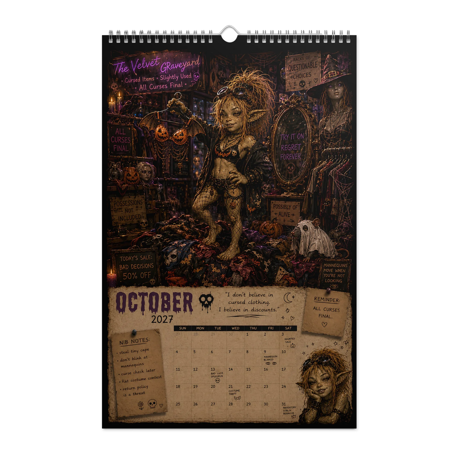 Nib 2027 Funny Hot Goblin Calendar product image (12)