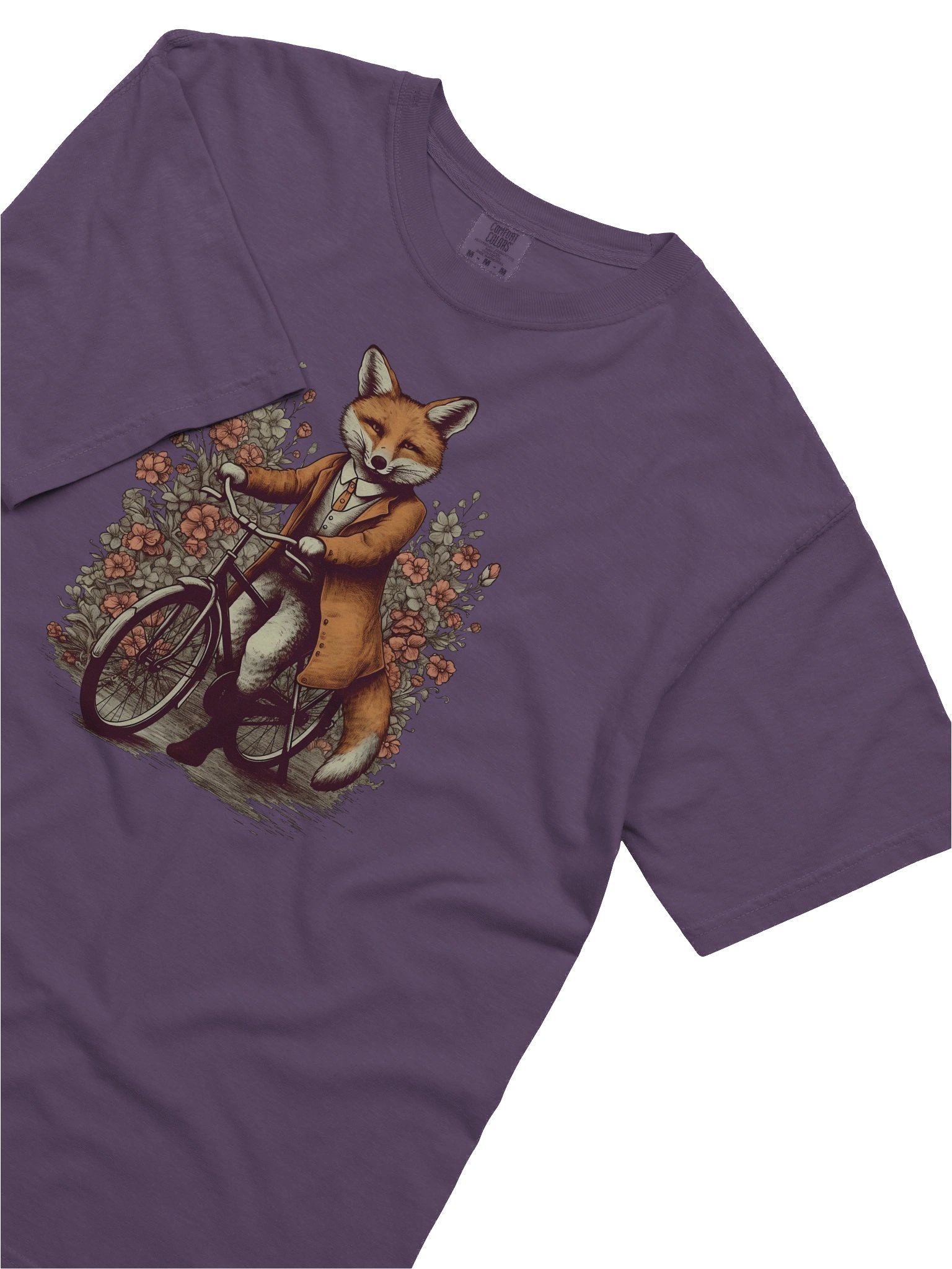 Fox Riding Bicycle Shirt – Vintage Woodland Animal Graphic Tee product image (22)