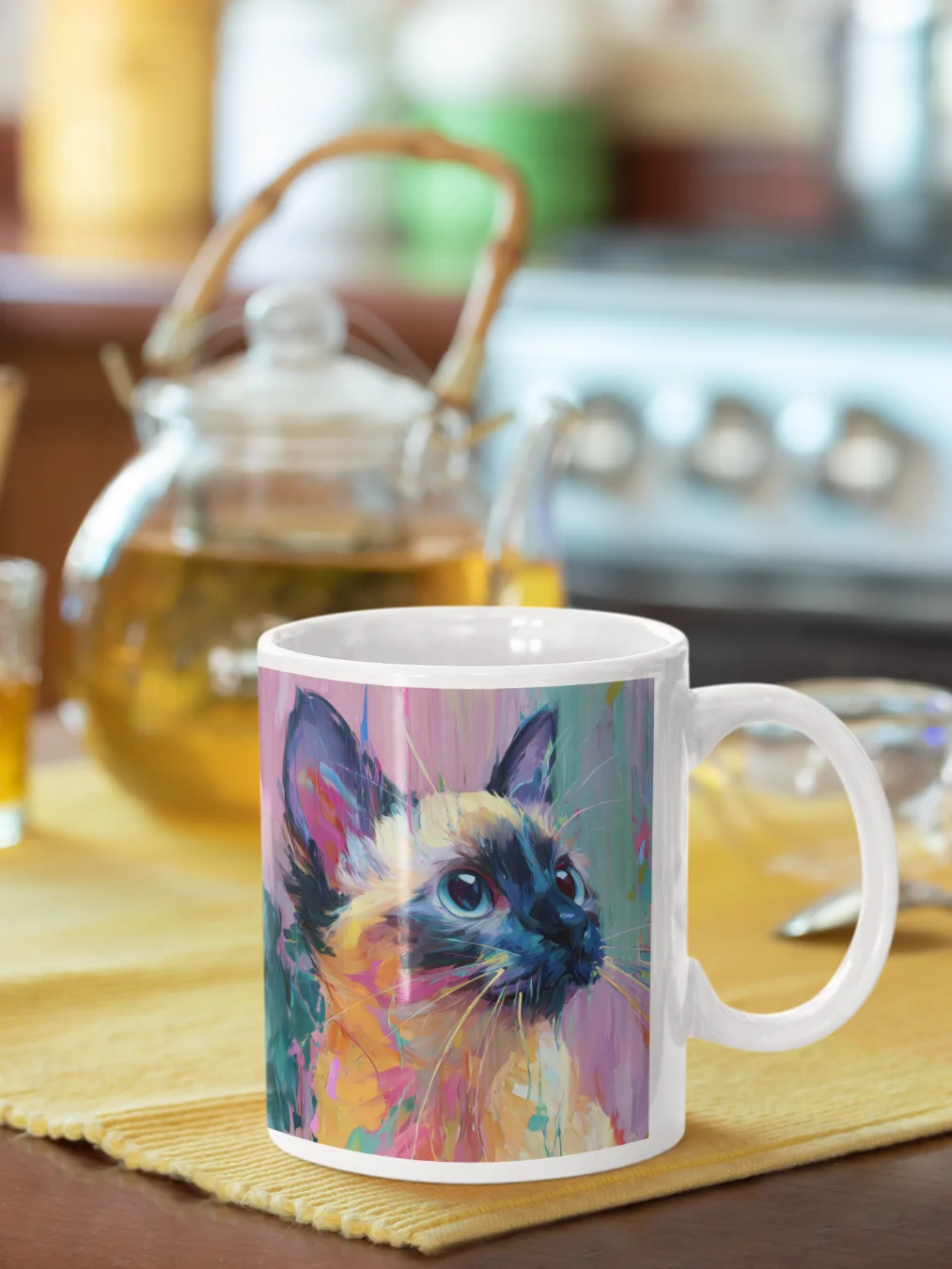Painterly Siamese Cat Mug product image (1)