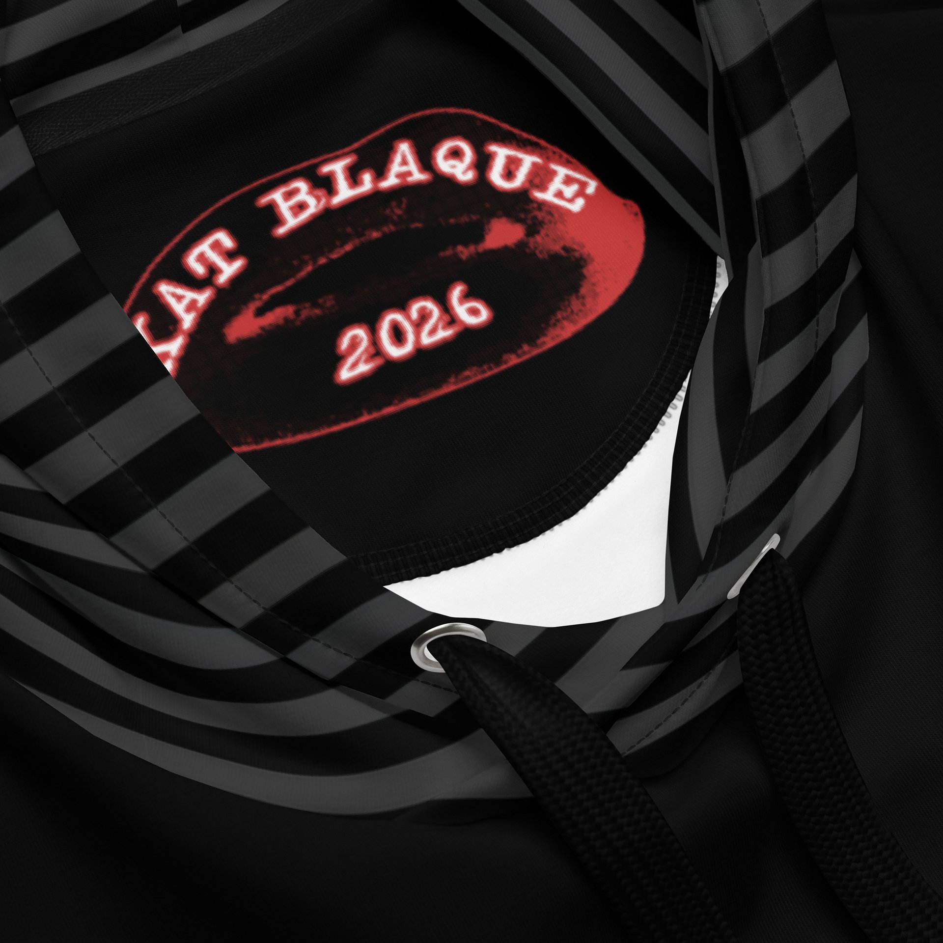 Red Kat Skull Blaque Stripped Political Hoodie product image (4)