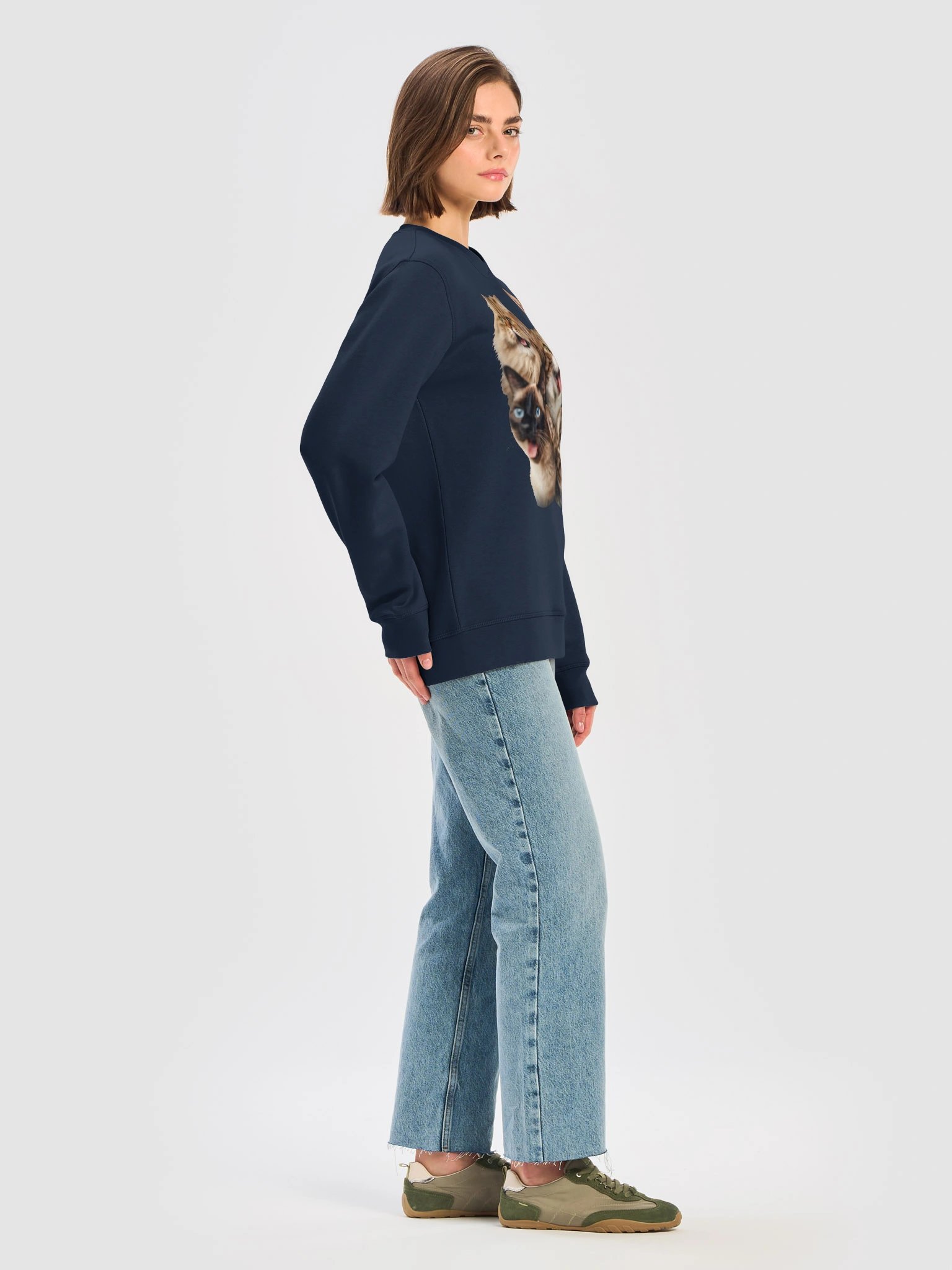 Playful & Direct: Silly Cats Collage Crewneck Sweatshirt product image (23)