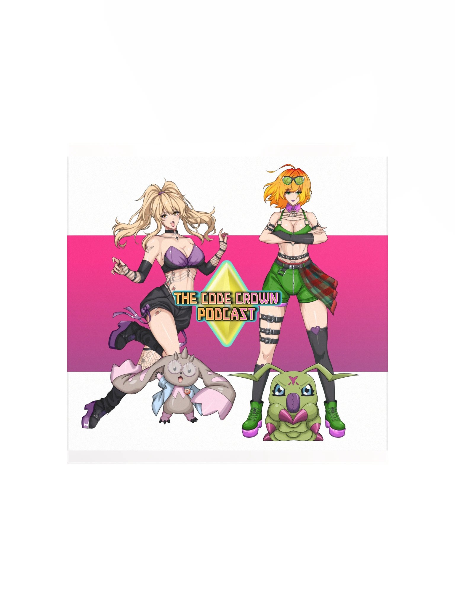 AJ and Meg w/ Logo Square Print product image (1)