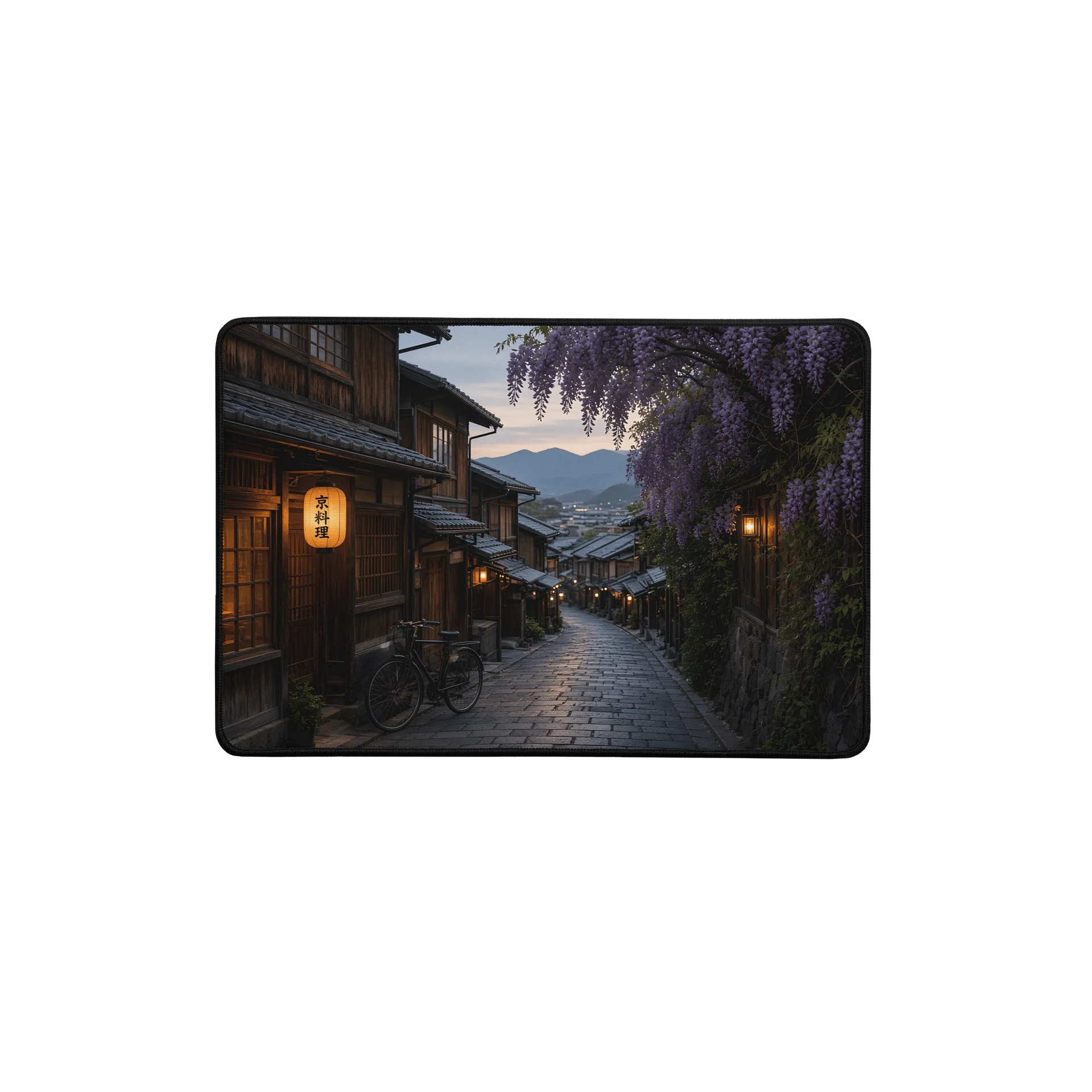Traditional Japanese Street Wisteria Evening Desk Mat product image (1)