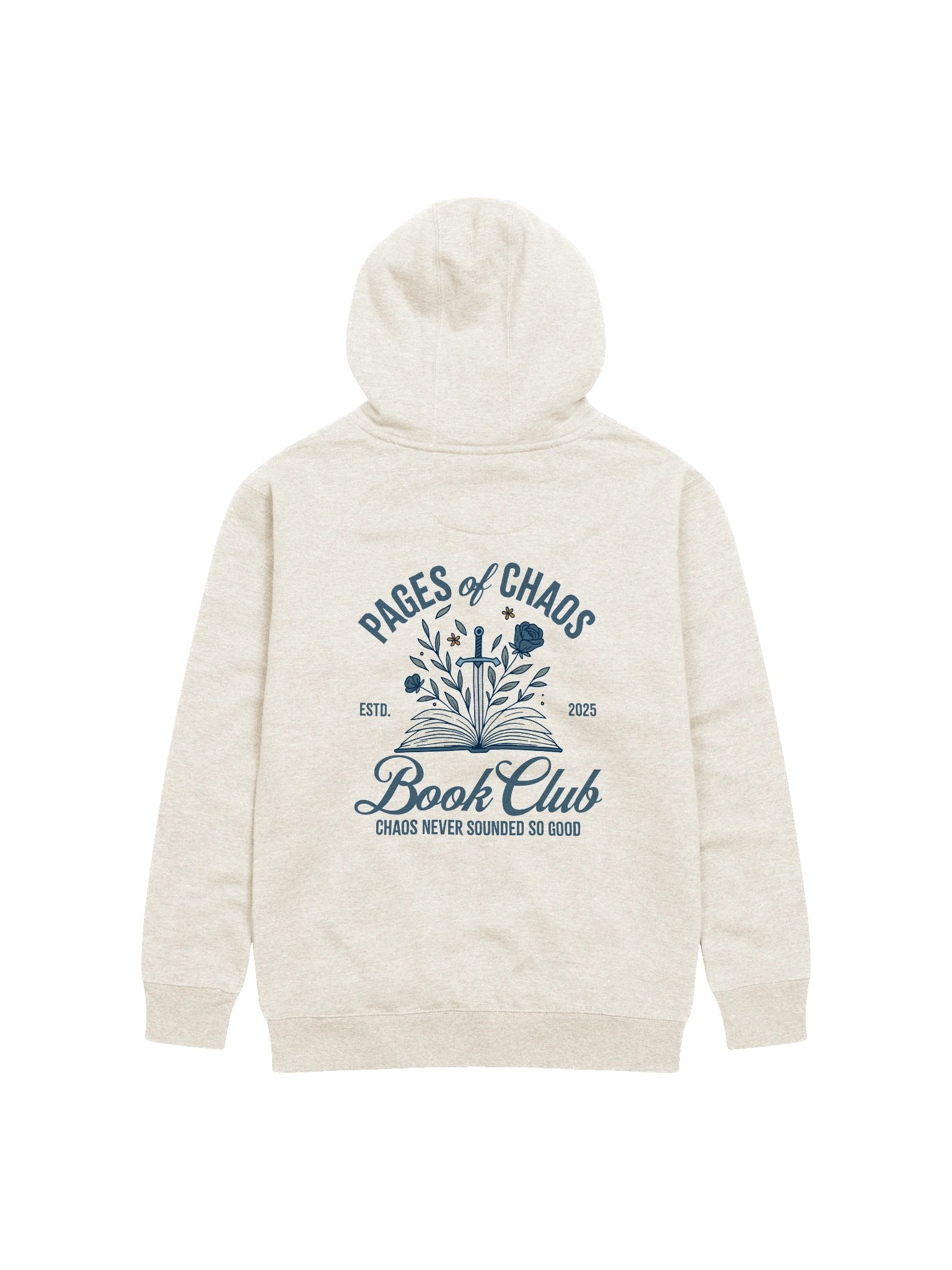 Pages of Chaos Book Club Hoodie (Front Logo, Light) product image (5)