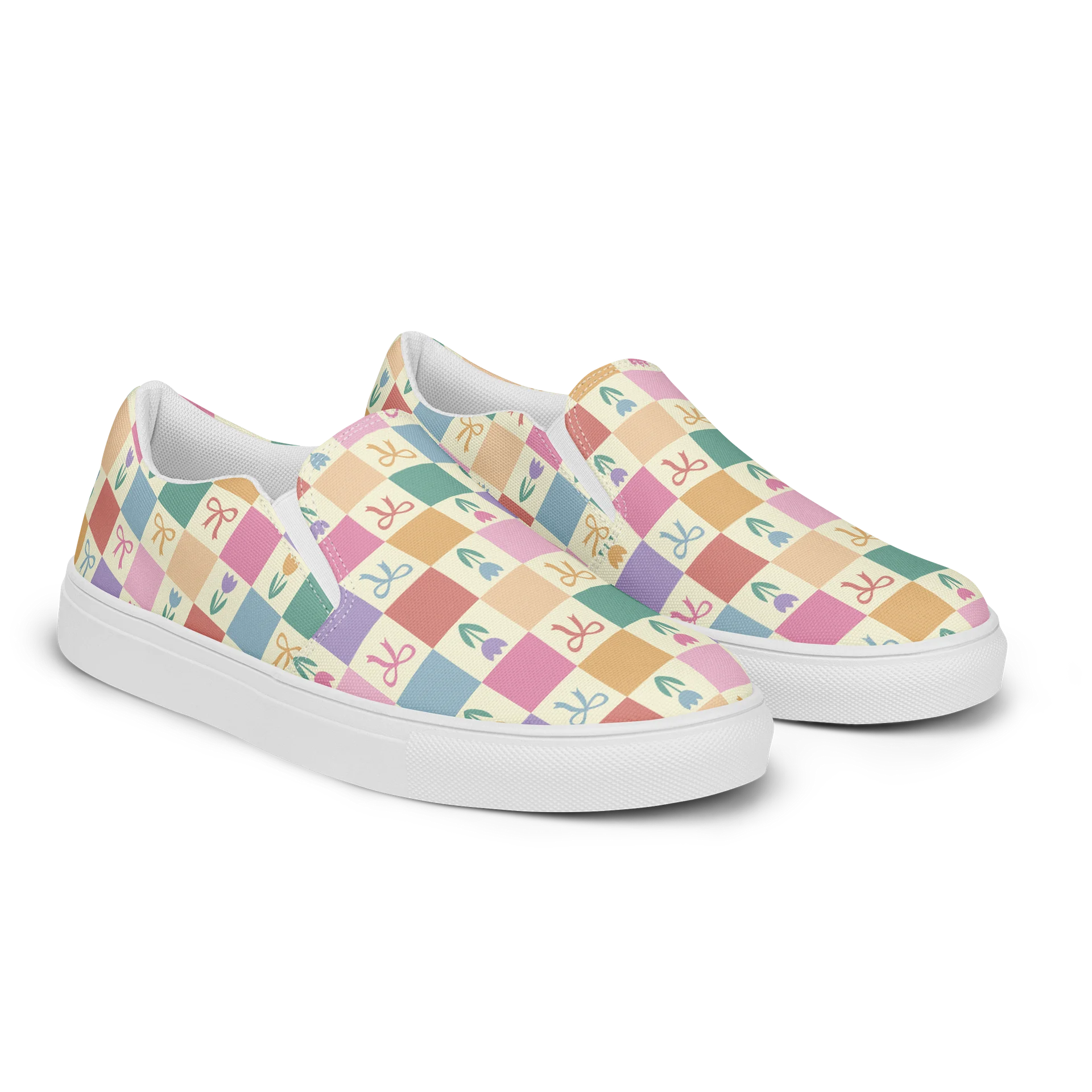 Pastel Tulip Bow Slip-On Shoes product image (2)
