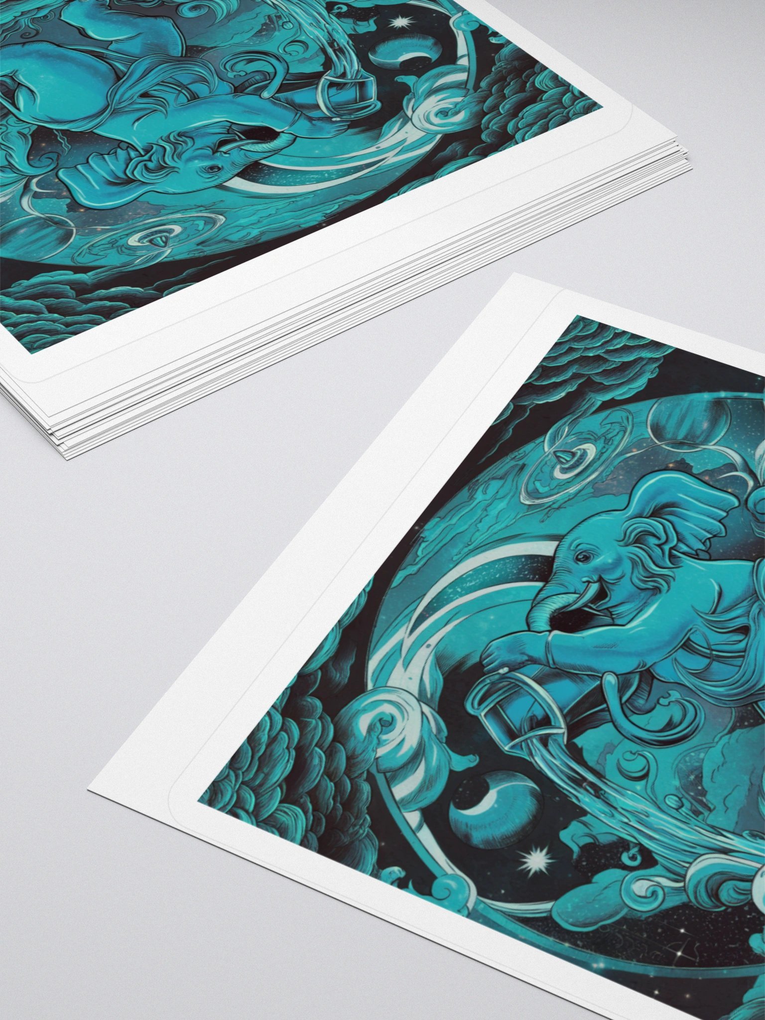 Aquarius Celestial Elephant Vinyl Sticker - Exclusive Zodiac Fantasy Art product image (12)