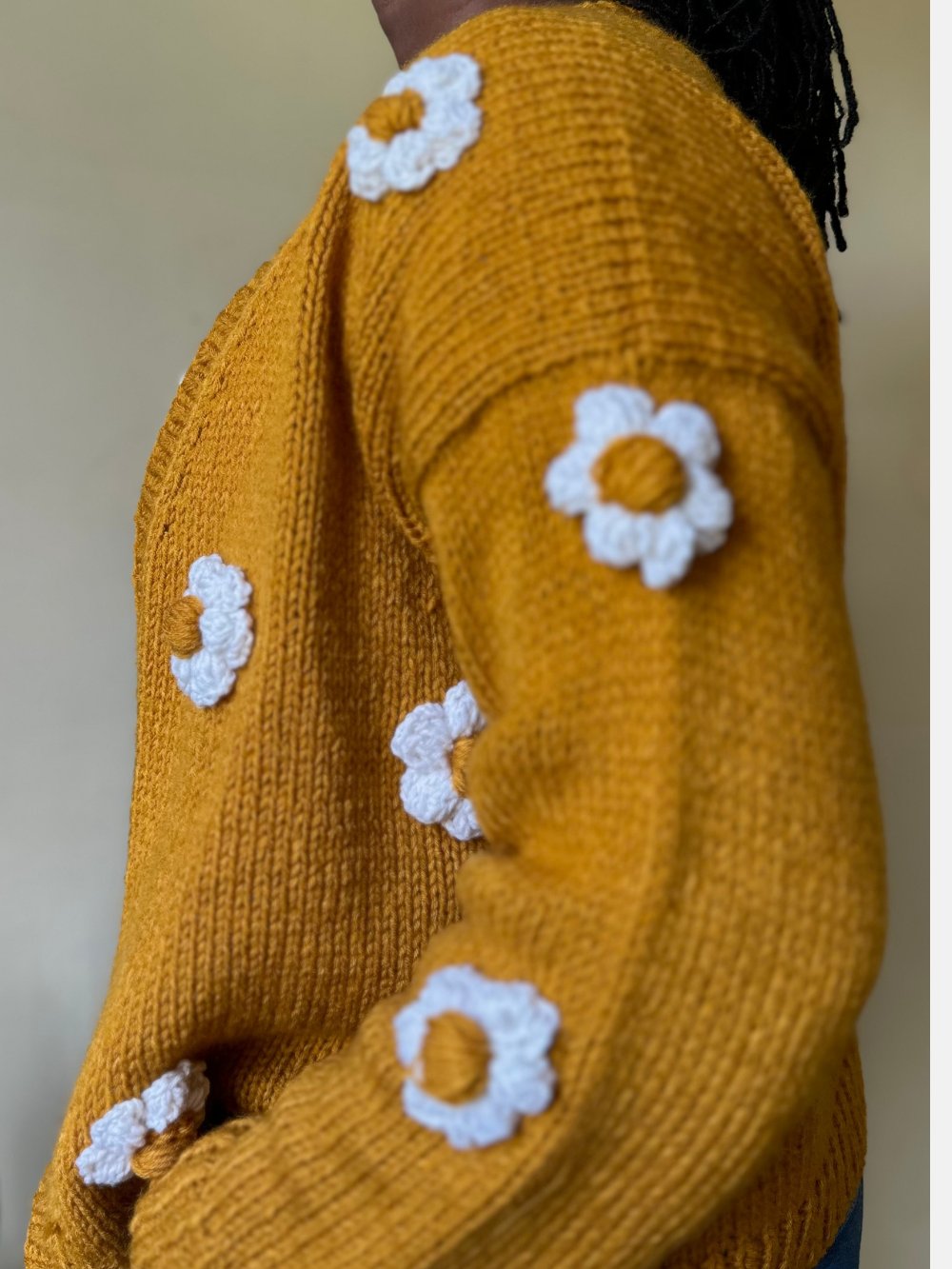 Flower Puff Knitting Cardigan Pattern product image (1)