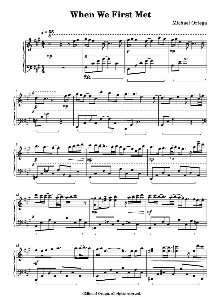 When We First Met (Piano Score) product image (1)