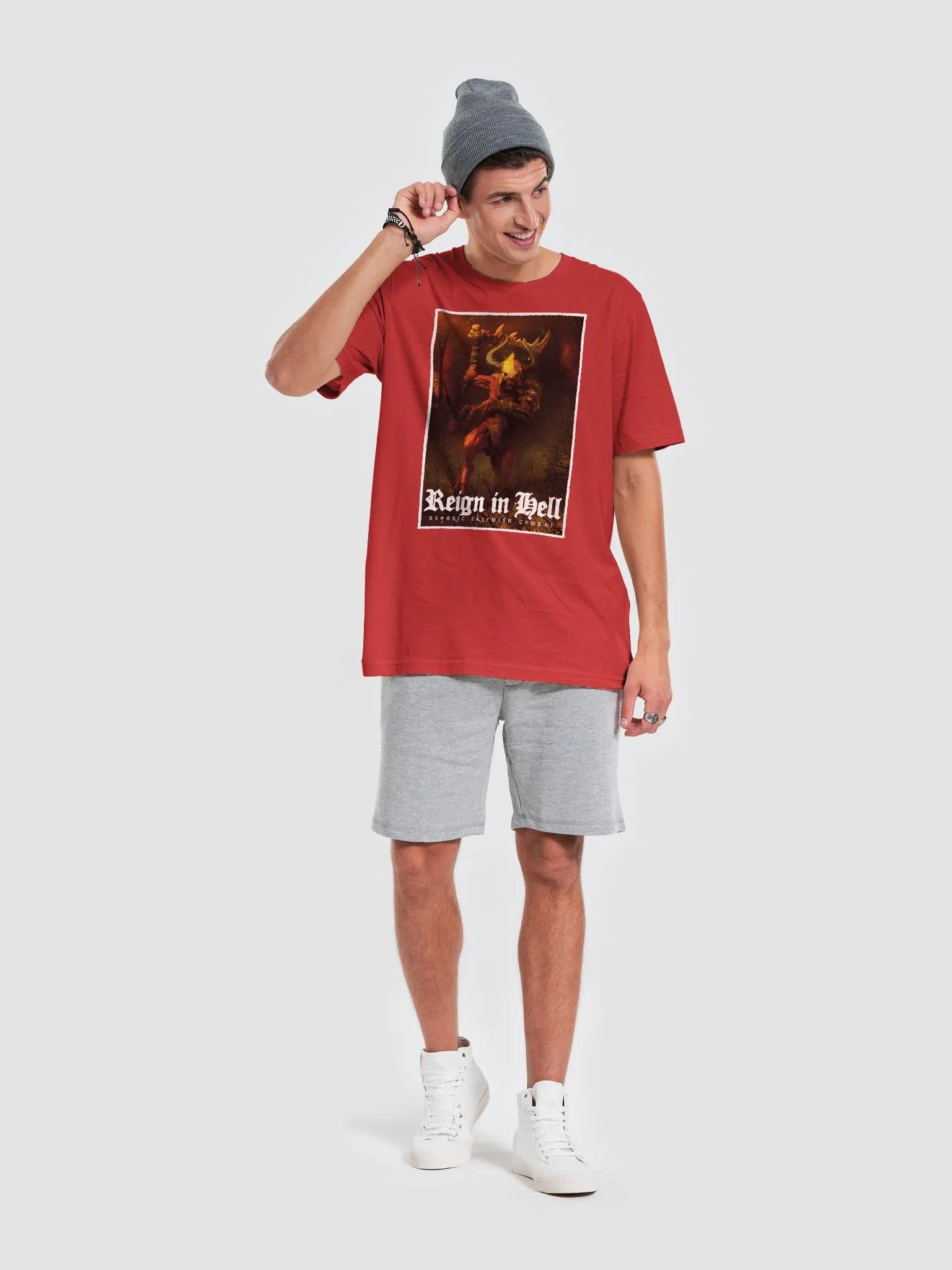 Reign in Hell - red demon (bottom logo) shirt product image (4)