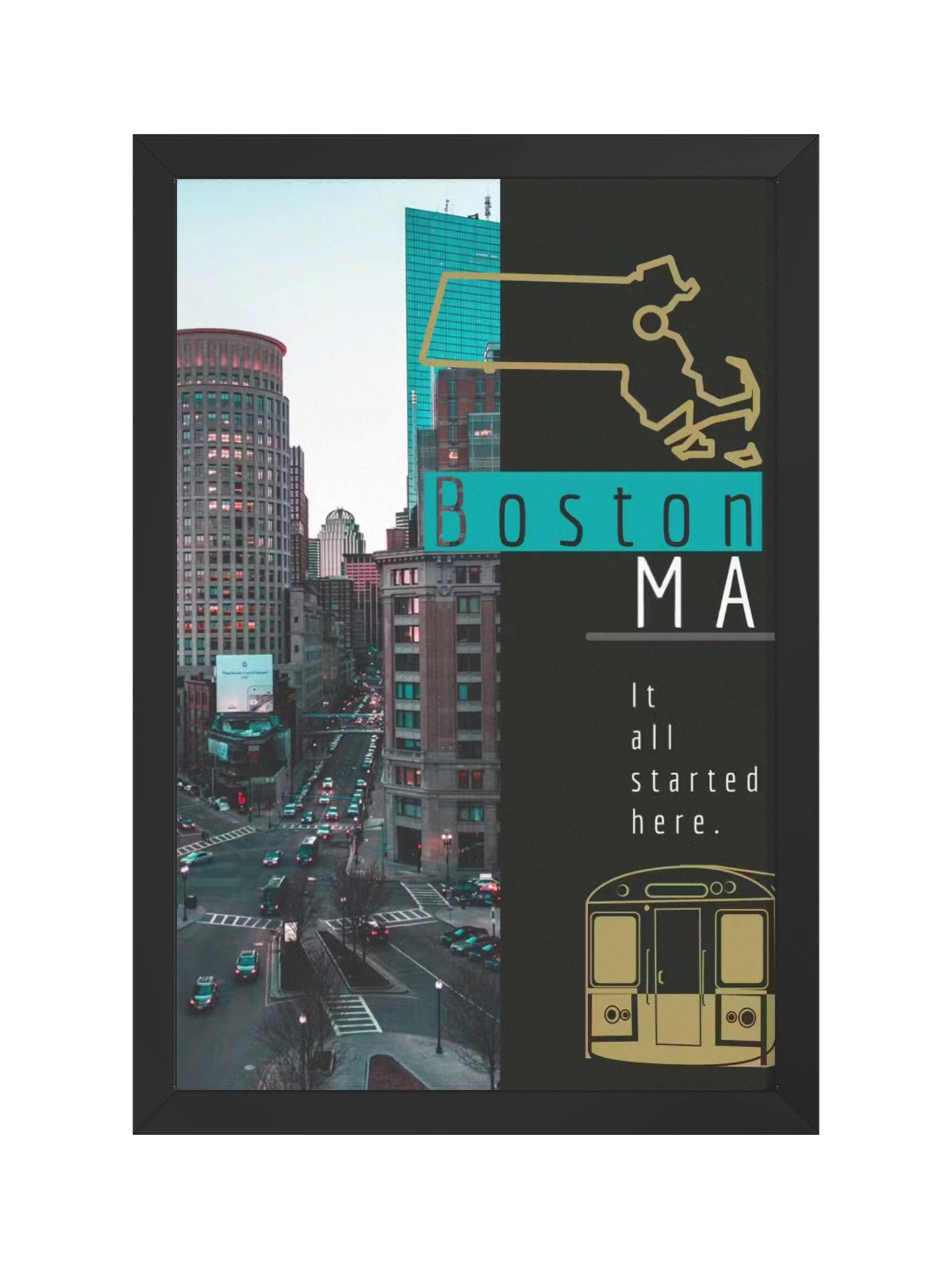 Ayous Wood Boston, MA themed, Framed Matte Poster product image (1)