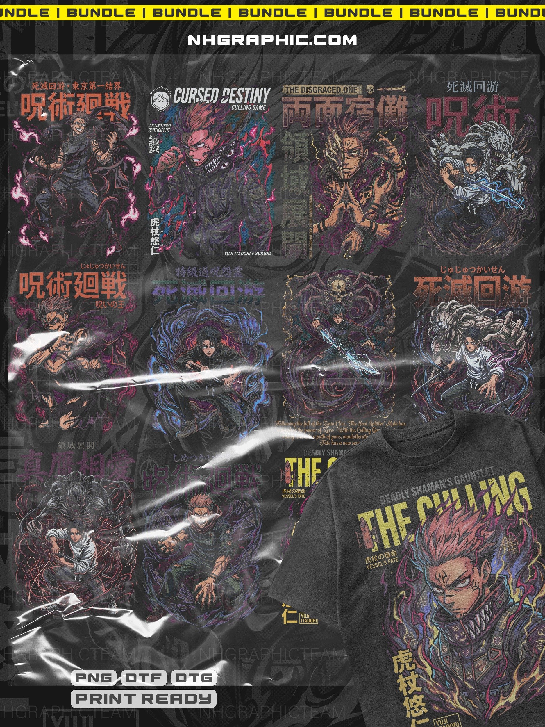 Jujutsu Kaisen Season 3 Exclusive Halftone tshirt PNGs product image (1)