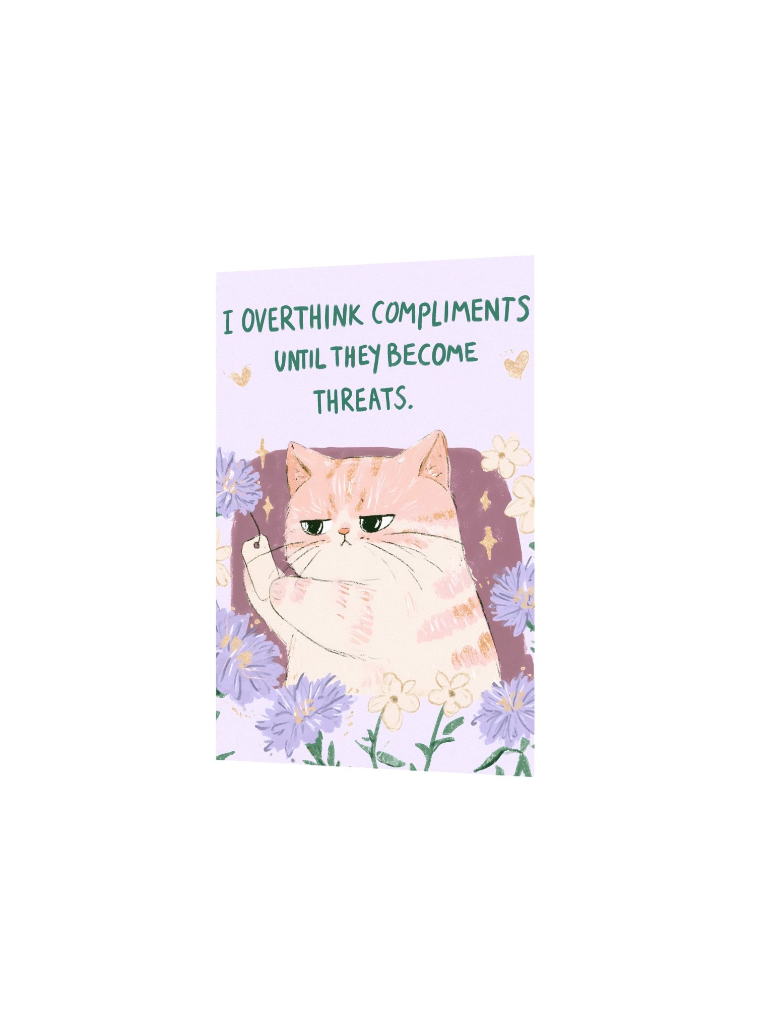 Overthink Compliments Cat Poster product image (7)