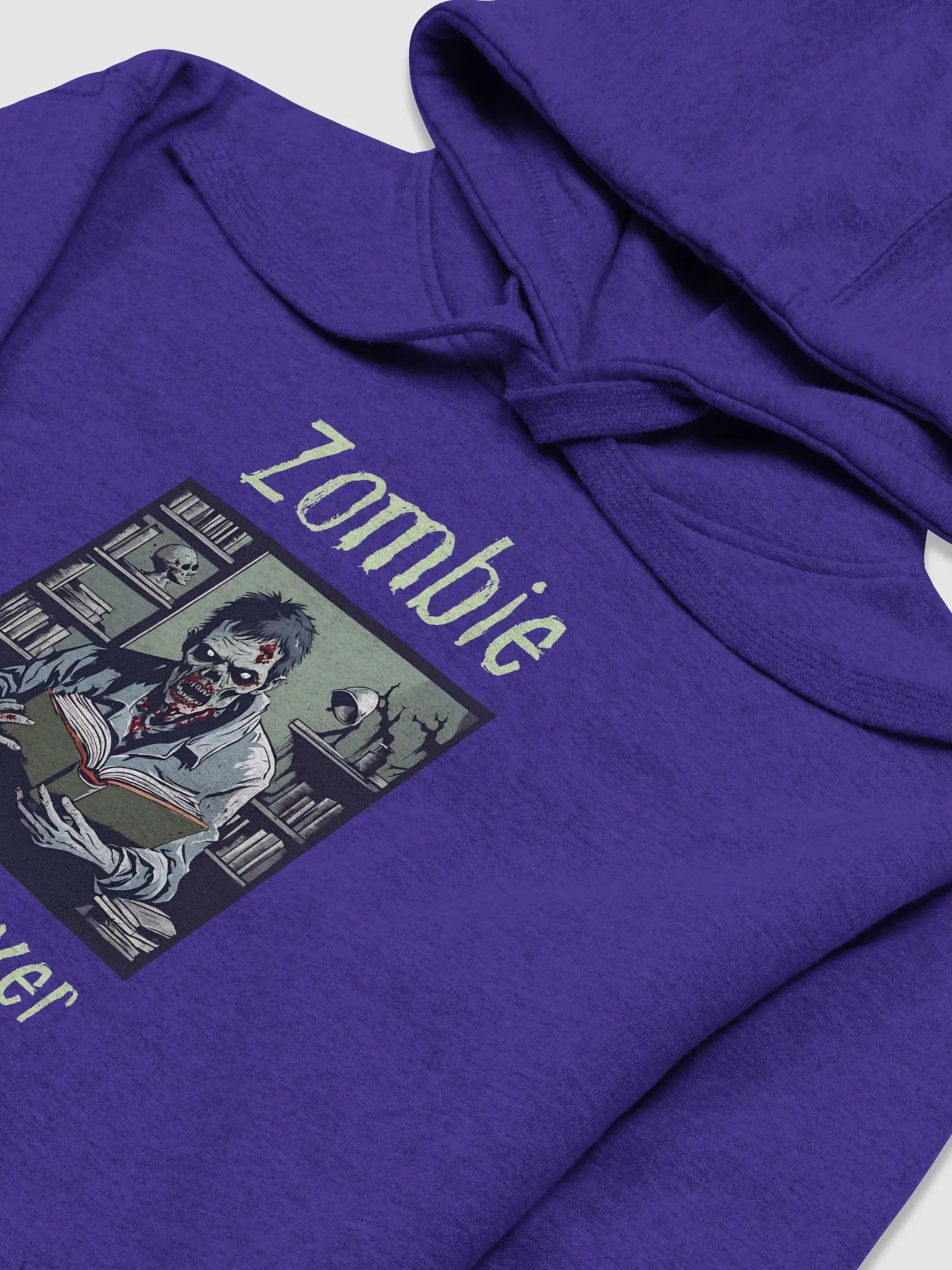 Zombie Book Lover Man - Purple Unisex Hoodie product image (3)