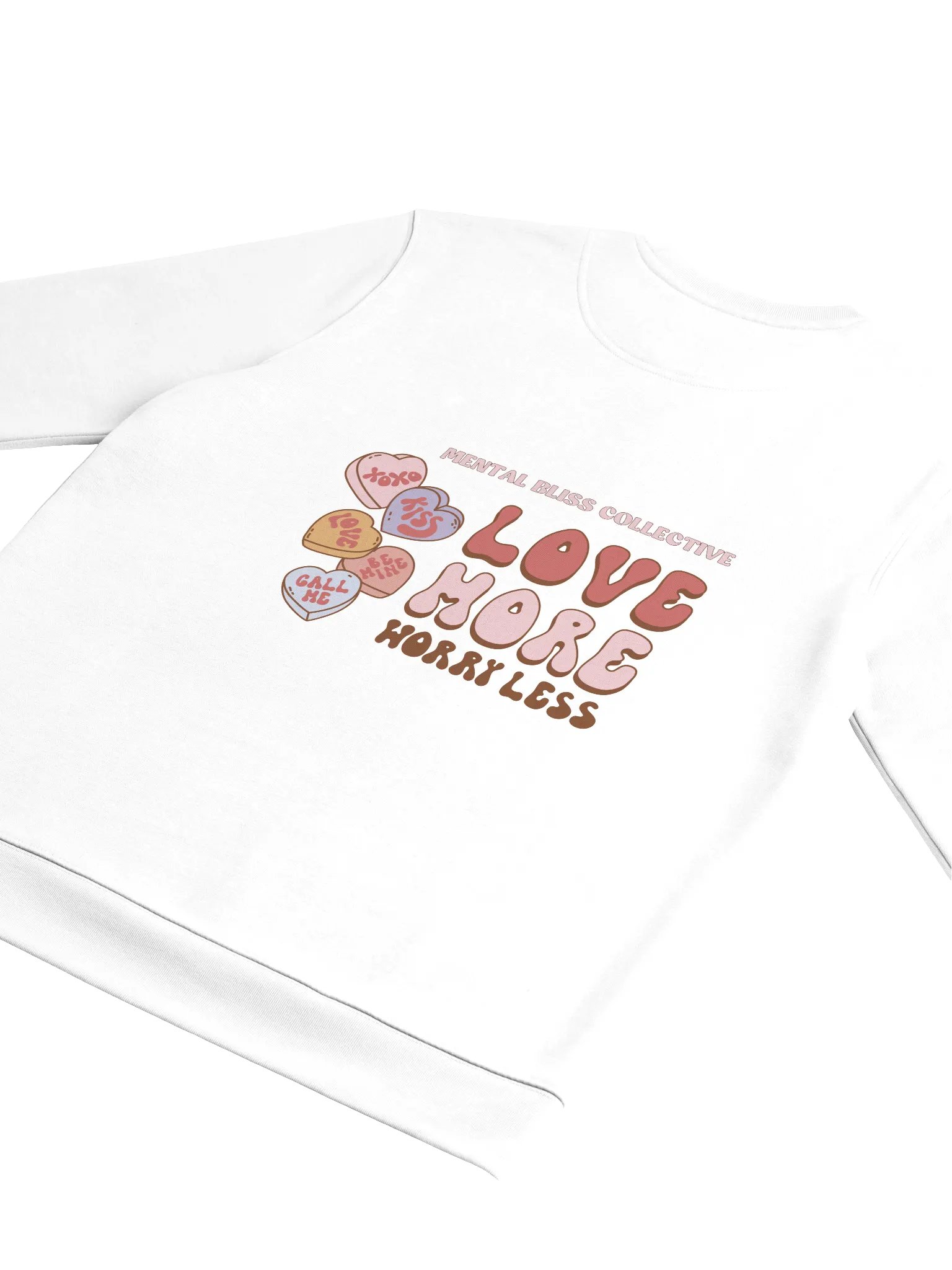 "Love More Worry Less" Unisex Eco Sweatshirt Hoodie – A Daily Reminder to Stay Positive product image (4)